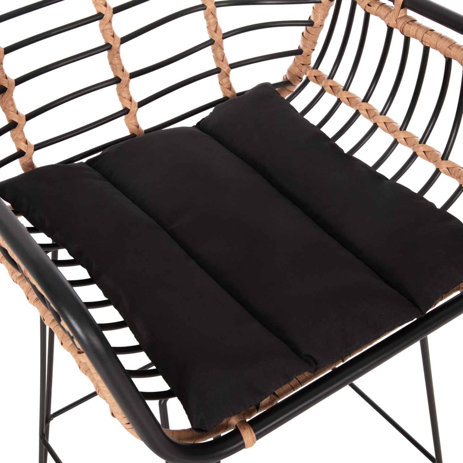 ΣΚΑΜΠΟ ΜΠΑΡ ALLEGRA HM5690.11 ΜΕΤΑΛΛΟ&amp;ΜΑΞΙΛΑΡΙ ΜΑΥΡΟ-WICKER ΜΠΕΖ 55x54x108Υεκ. 8