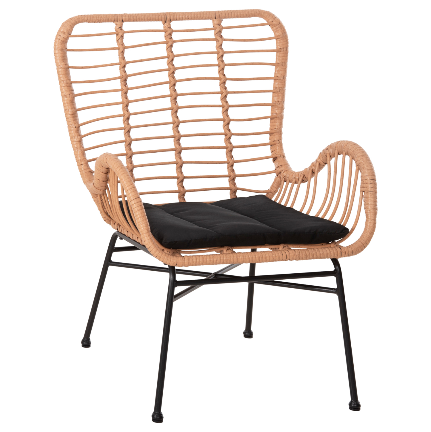 ΠΟΛΥΘΡΟΝΑ ΣΤΥΛ ΜΠΕΡΖΕΡΑΣ ALLEGRA HM5704.11 P.E.RATTAN ΜΠΕΖ-ΜΑΥΡΟ ΜΕΤΑΛΛΟ 66x59x90Υεκ. 1