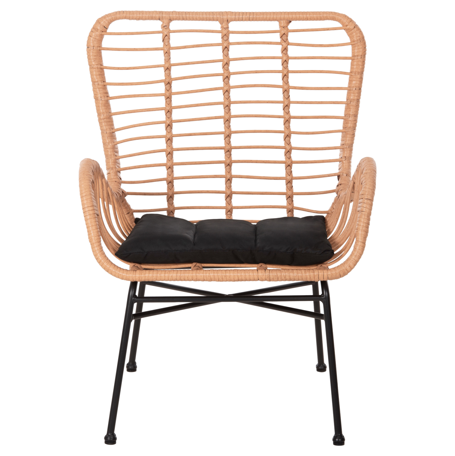 ΠΟΛΥΘΡΟΝΑ ΣΤΥΛ ΜΠΕΡΖΕΡΑΣ ALLEGRA HM5704.11 P.E.RATTAN ΜΠΕΖ-ΜΑΥΡΟ ΜΕΤΑΛΛΟ 66x59x90Υεκ. 3