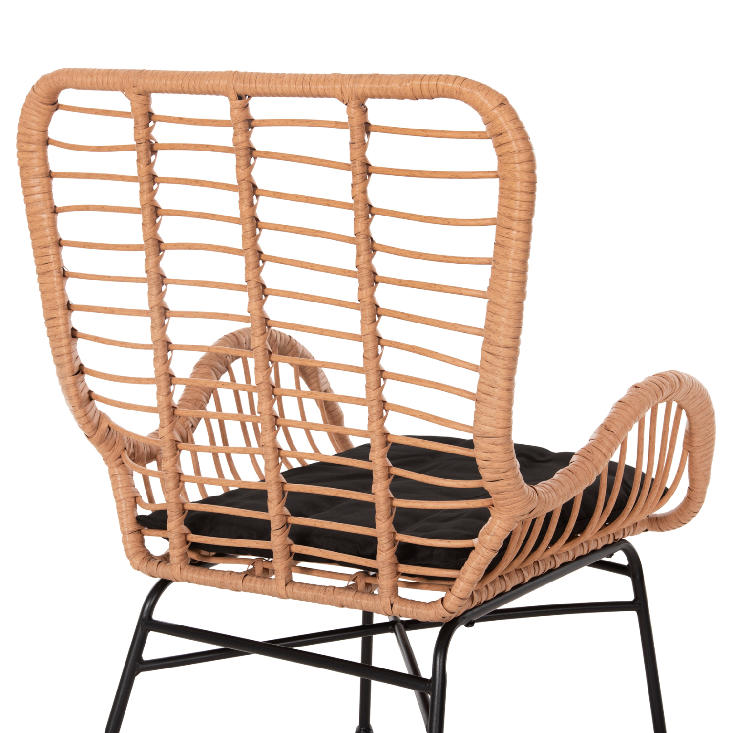 ΠΟΛΥΘΡΟΝΑ ΣΤΥΛ ΜΠΕΡΖΕΡΑΣ ALLEGRA HM5704.11 P.E.RATTAN ΜΠΕΖ-ΜΑΥΡΟ ΜΕΤΑΛΛΟ 66x59x90Υεκ. 9