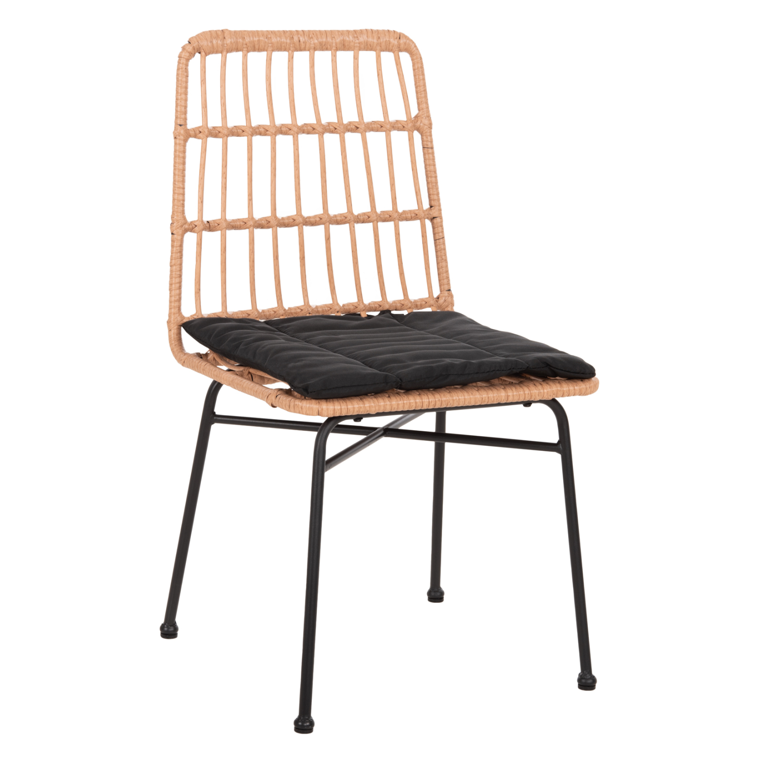 ΚΑΡΕΚΛΑ ALLEGRA HM5705.11 ΜΑΥΡΗ ΜΕΤΑΛΛΙΚΗ ΜΕ ΜΑΞΙΛΑΡΙ-WICKER ΜΠΕΖ 46,5x50x85Υεκ. 1