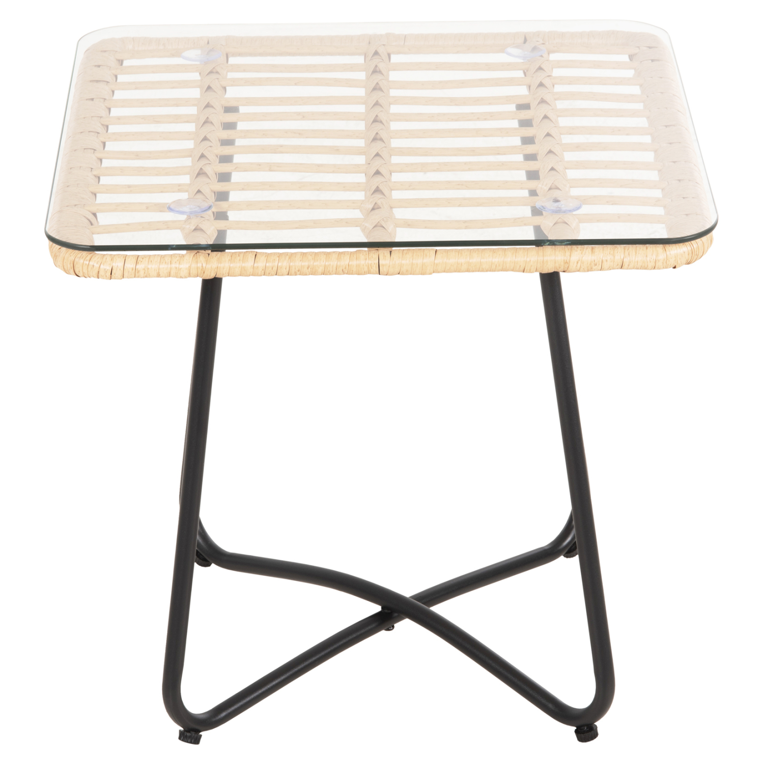 ΤΡΑΠΕΖΑΚΙ GERRY ΜΕ WICKER ΜΠΕΖ-ΜΑΥΡΟ ΜΕΤΑΛ.ΣΚΕΛΕΤΟ 50x50x47,5Υεκ. 3