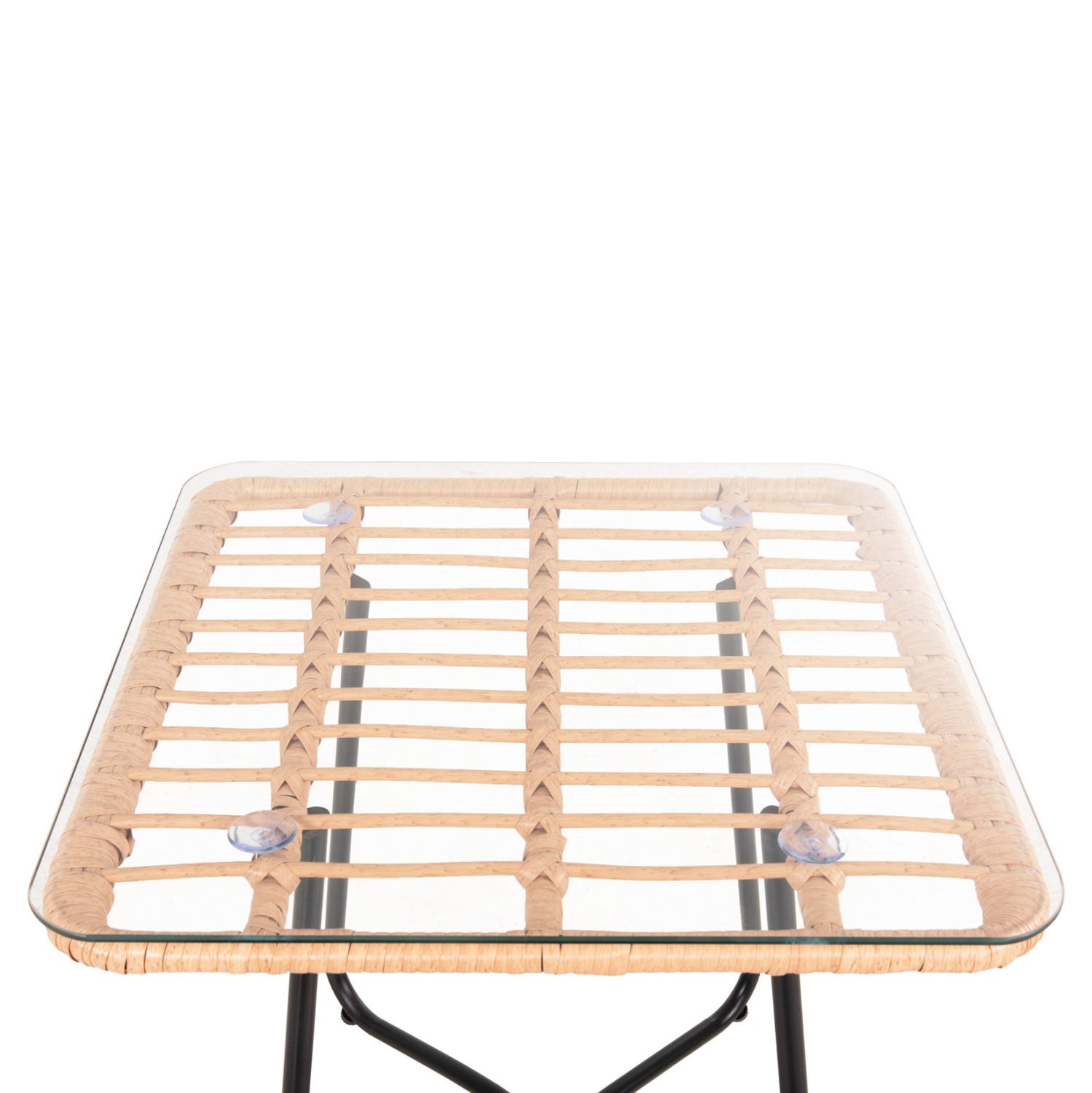 ΤΡΑΠΕΖΑΚΙ GERRY ΜΕ WICKER ΜΠΕΖ-ΜΑΥΡΟ ΜΕΤΑΛ.ΣΚΕΛΕΤΟ 50x50x47,5Υεκ. 4