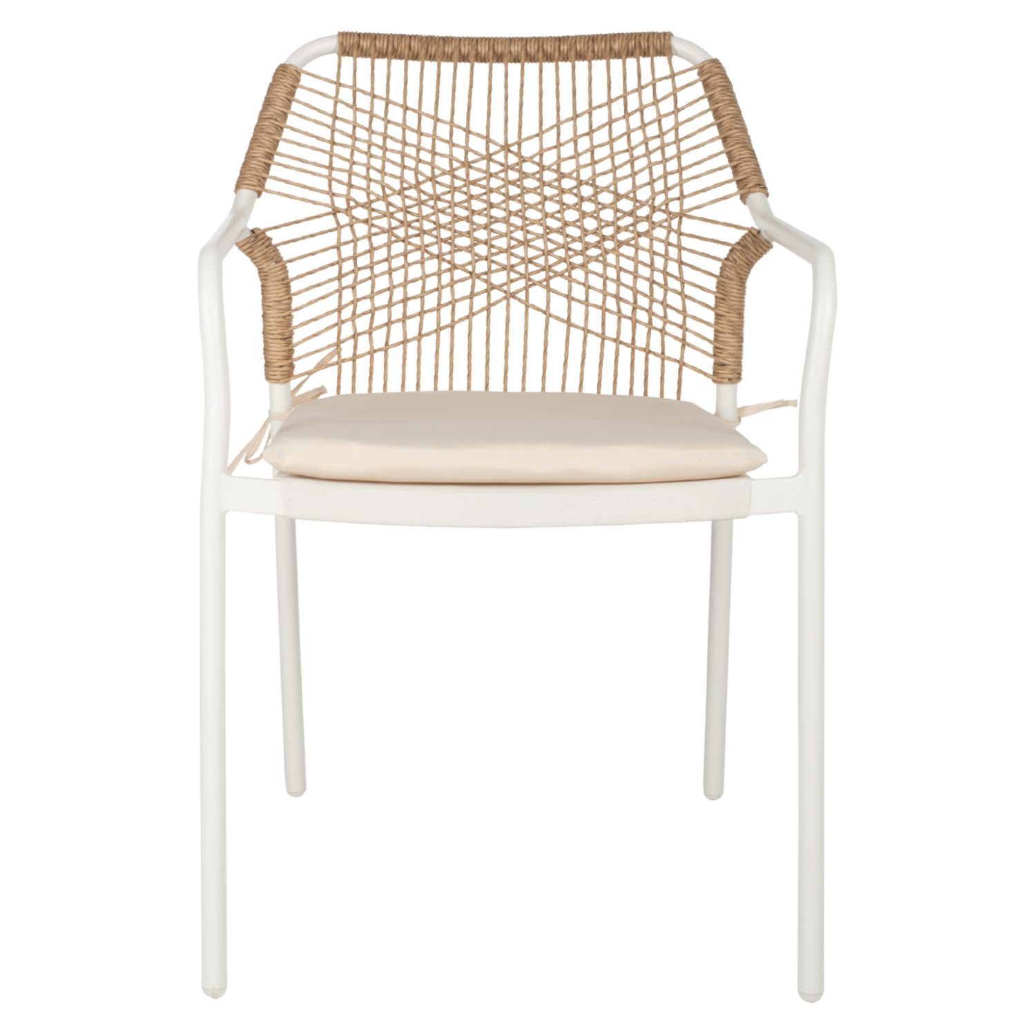 ΠΟΛΥΘΡΟΝΑ ΑΛΟΥΜΙΝΙΟΥ TROTTER ΛΕΥΚΟΣ ΣΚΕΛΕΤΟΣ ΜΕ WICKER ΜΠΕΖ &amp; ΕΚΡΟΥ ΜΑΞΙΛΑΡΙ 3