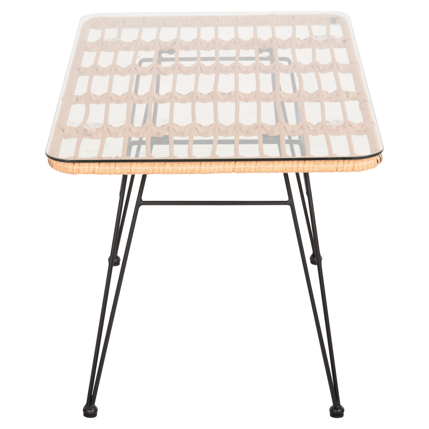 ΤΡΑΠΕΖΙ ΕΞ.ΧΩΡΟΥ ΧΑΜΗΛΟ ALLEGRA ΜΑΥΡΟ ΜΕΤΑΛΛΟ-ΜΠΕΖ WICKER 95X55X51.5Yεκ. 4