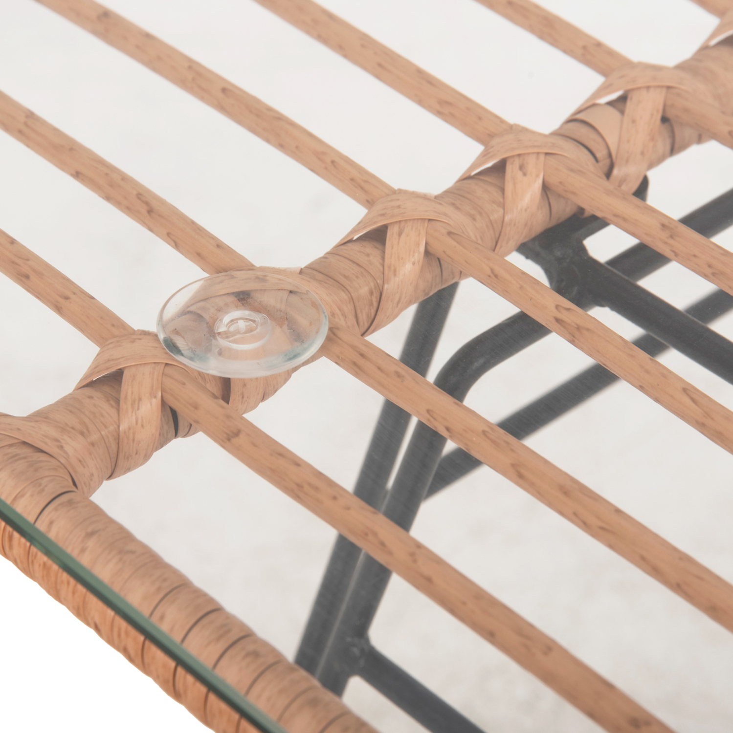 ΤΡΑΠΕΖΙ ΕΞ.ΧΩΡΟΥ ΧΑΜΗΛΟ ALLEGRA ΜΑΥΡΟ ΜΕΤΑΛΛΟ-ΜΠΕΖ WICKER 95X55X51.5Yεκ. 7