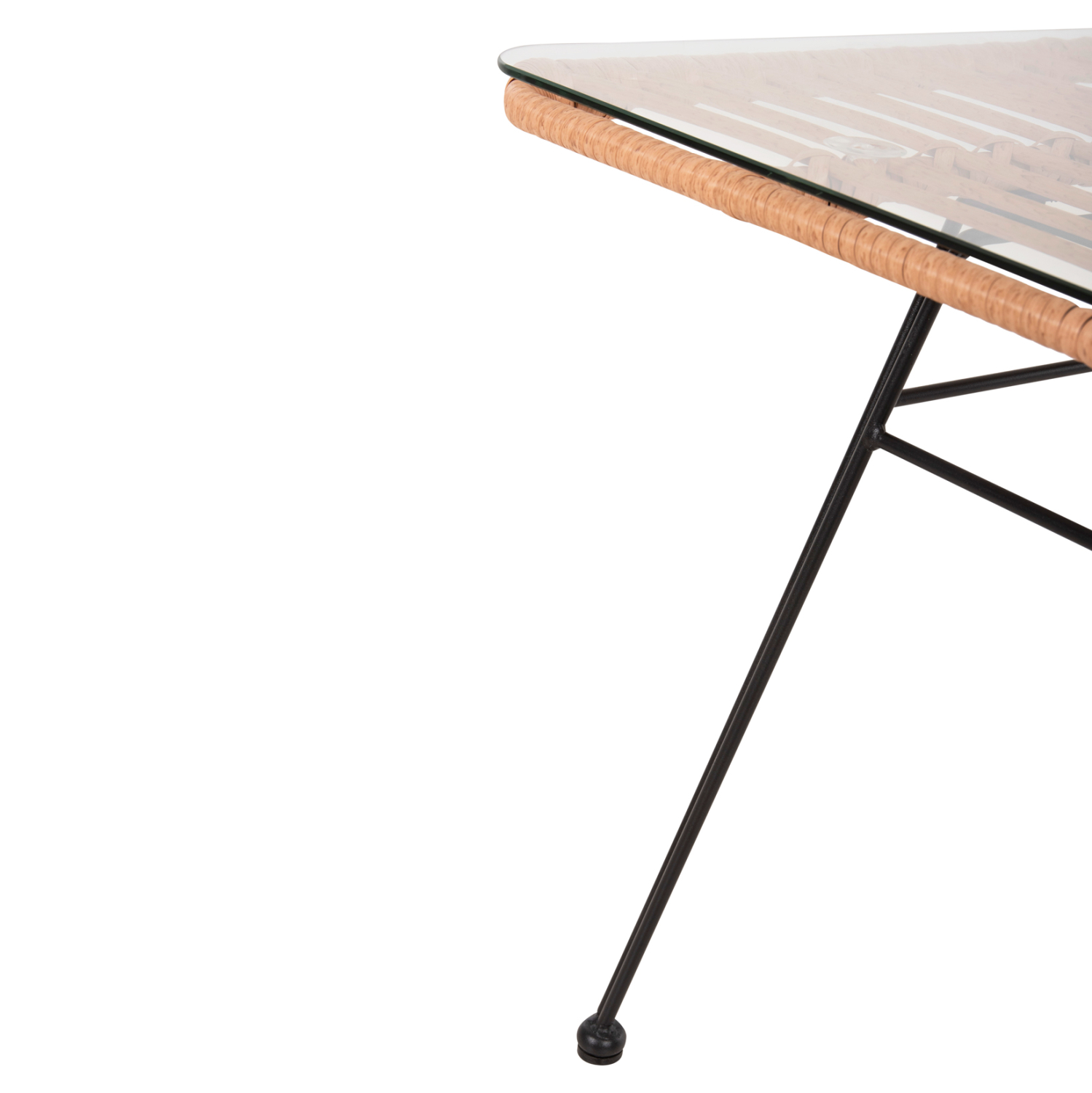 ΤΡΑΠΕΖΙ ΕΞ.ΧΩΡΟΥ ΧΑΜΗΛΟ ALLEGRA ΜΑΥΡΟ ΜΕΤΑΛΛΟ-ΜΠΕΖ WICKER 95X55X51.5Yεκ. 8