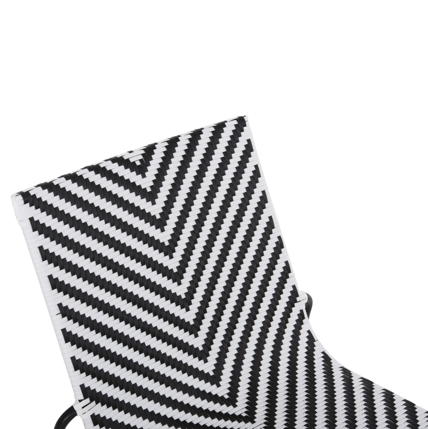 ΜΕΤΑΛΛΙΚΗ ΚΑΡΕΚΛΑ PONY ΜΑΥΡΟ & ΑΣΠΡΟ ΣΥΝΘ.RATTAN 66x68x75Υεκ. 8