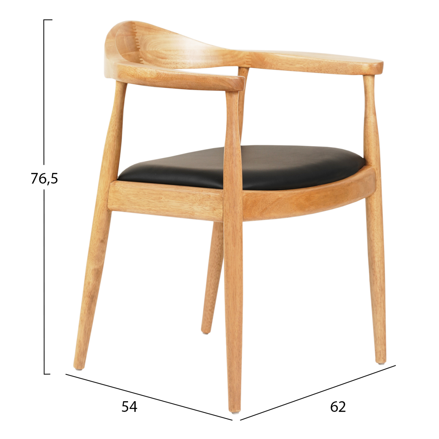 ΠΟΛΥΘΡΟΝΑ ΤΡΑΠΕΖΑΡΙΑΣ ADOR RUBBERWOOD ΣΕ ΟΑΚ ΚΑΙ ΜΑΥΡΟ PU 62x54x76,5Υεκ 2