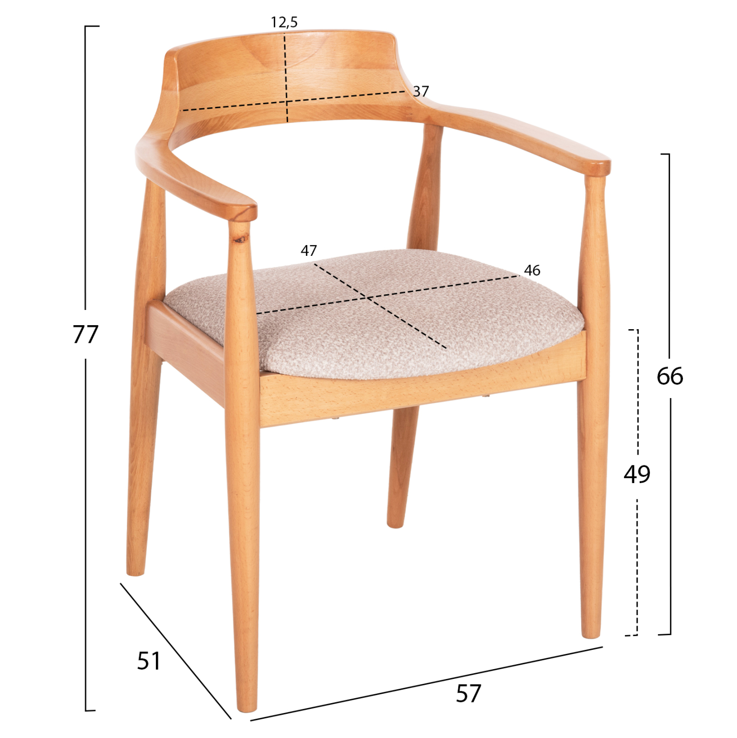 ΠΟΛΥΘΡΟΝΑ MEXI ΞΥΛΟ ΟΞΙΑΣ ΦΥΣΙΚΟ-ΥΦΑΣΜΑ ΣΕ ΜΠΕΖ 57x51x77Υεκ. 2
