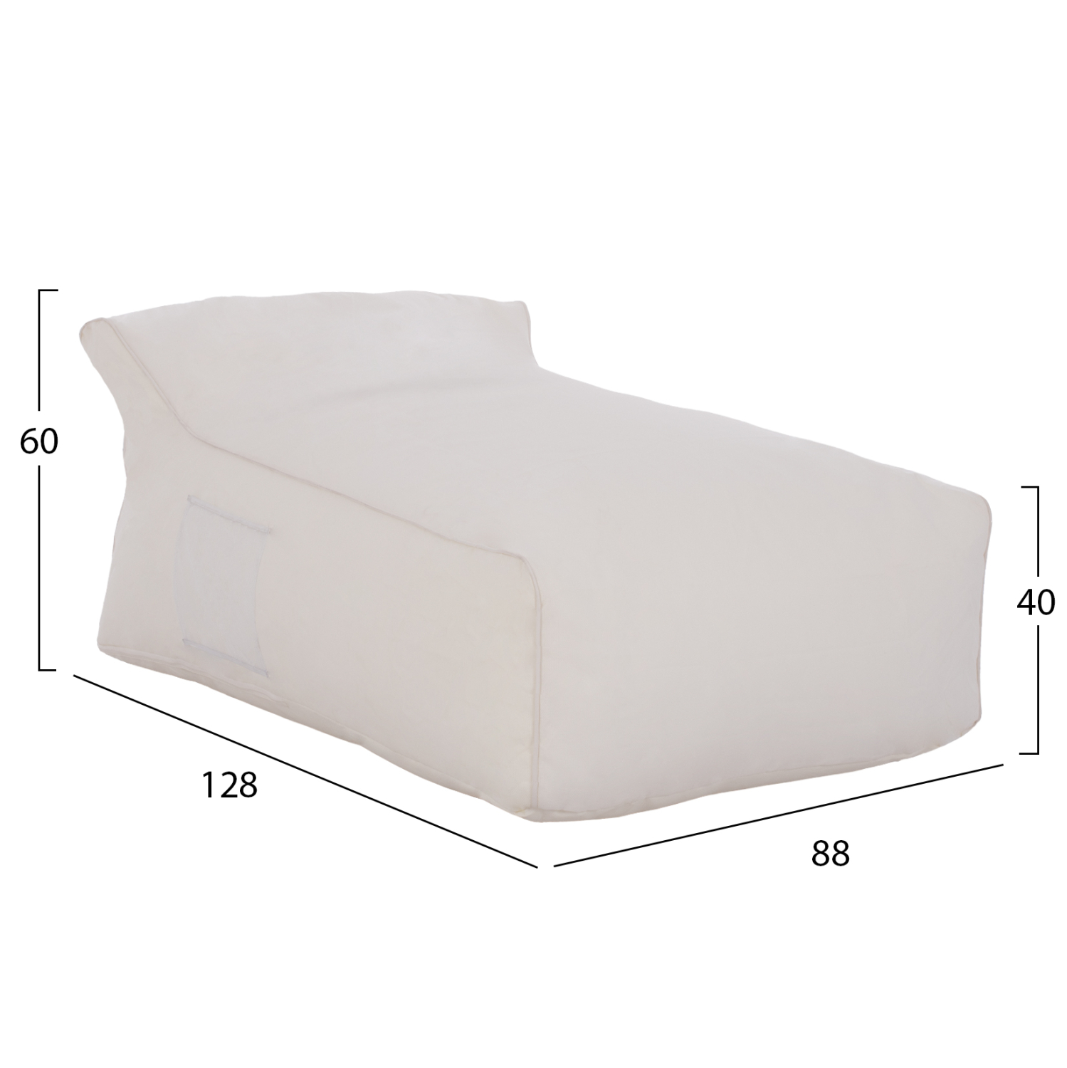 ΠΟΥΦ ZAFER ΜΕ TEXTILENE 600gr/m2 2X1 ΛΕΥΚΟ 88x128x60Υεκ 2