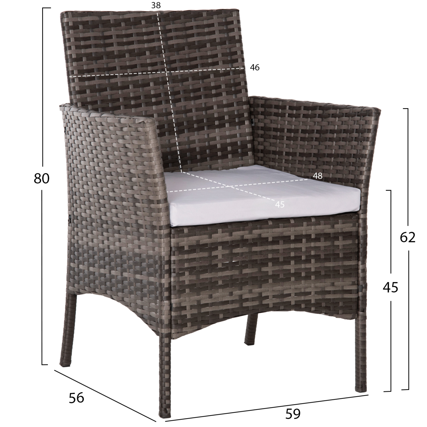 ΣΕΤ ΣΑΛΟΝΙ 4ΤΜΧ STASIA HM6089.02 ΣΥΝΘ.RATTAN ΓΚΡΙ-ΜΠΕΖ ΜΑΞΙΛΑΡΙΑ 2