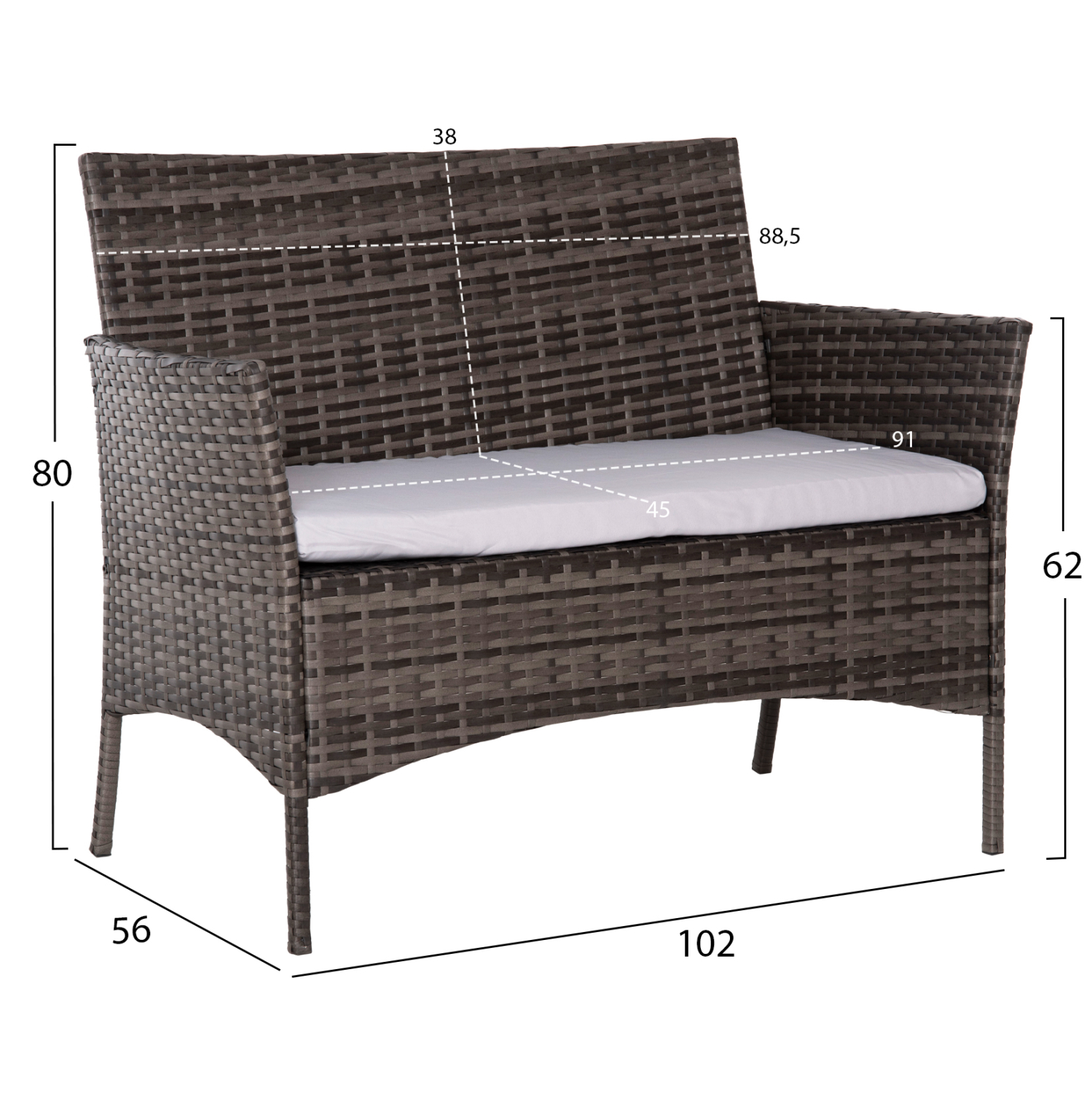 ΣΕΤ ΣΑΛΟΝΙ 4ΤΜΧ STASIA HM6089.02 ΣΥΝΘ.RATTAN ΓΚΡΙ-ΜΠΕΖ ΜΑΞΙΛΑΡΙΑ 3