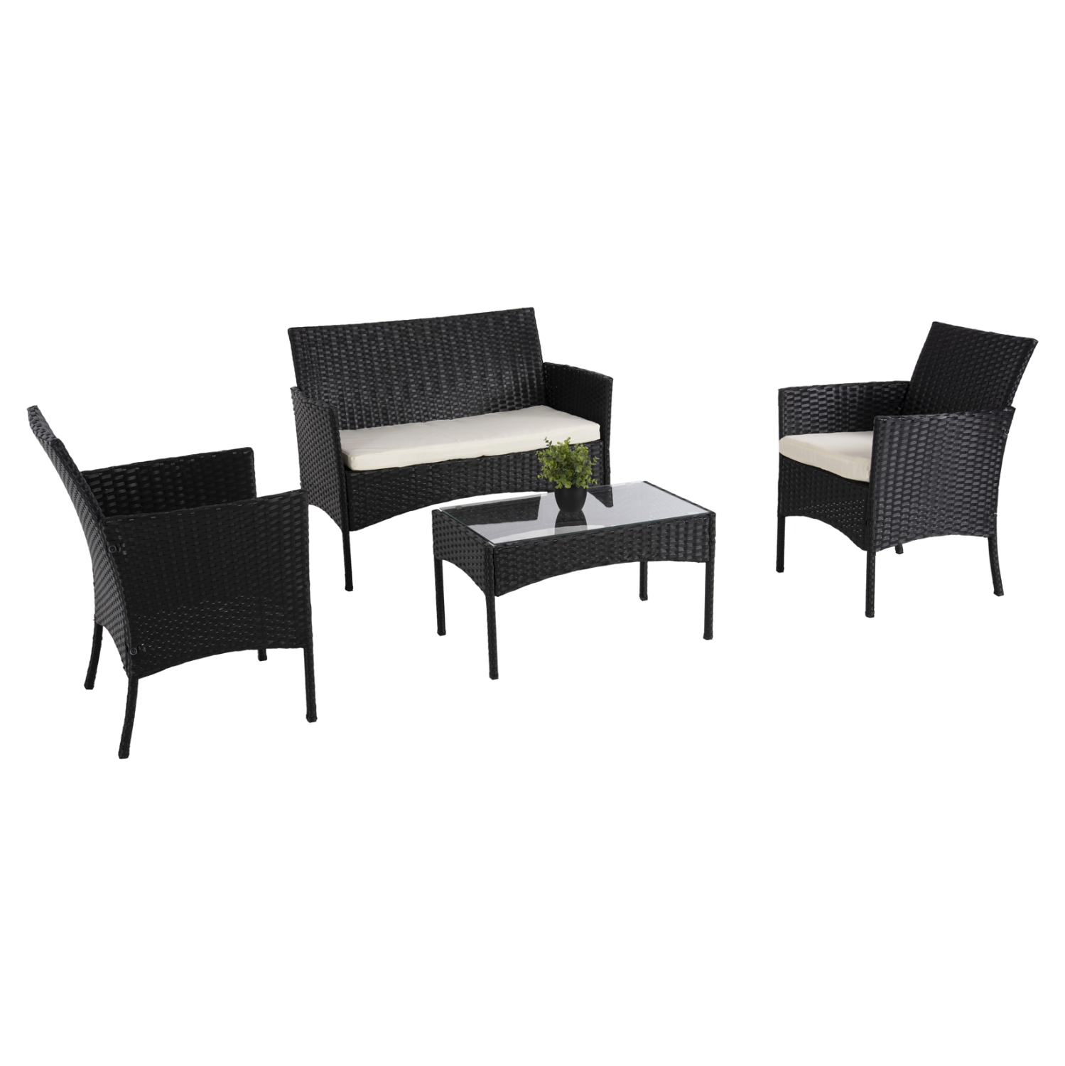 ΣΕΤ ΣΑΛΟΝΙ 4ΤΜΧ STASIA HM6089.04 ΣΥΝΘ.RATTAN ΜΑΥΡΟ-ΜΠΕΖ ΜΑΞΙΛΑΡΙΑ 1