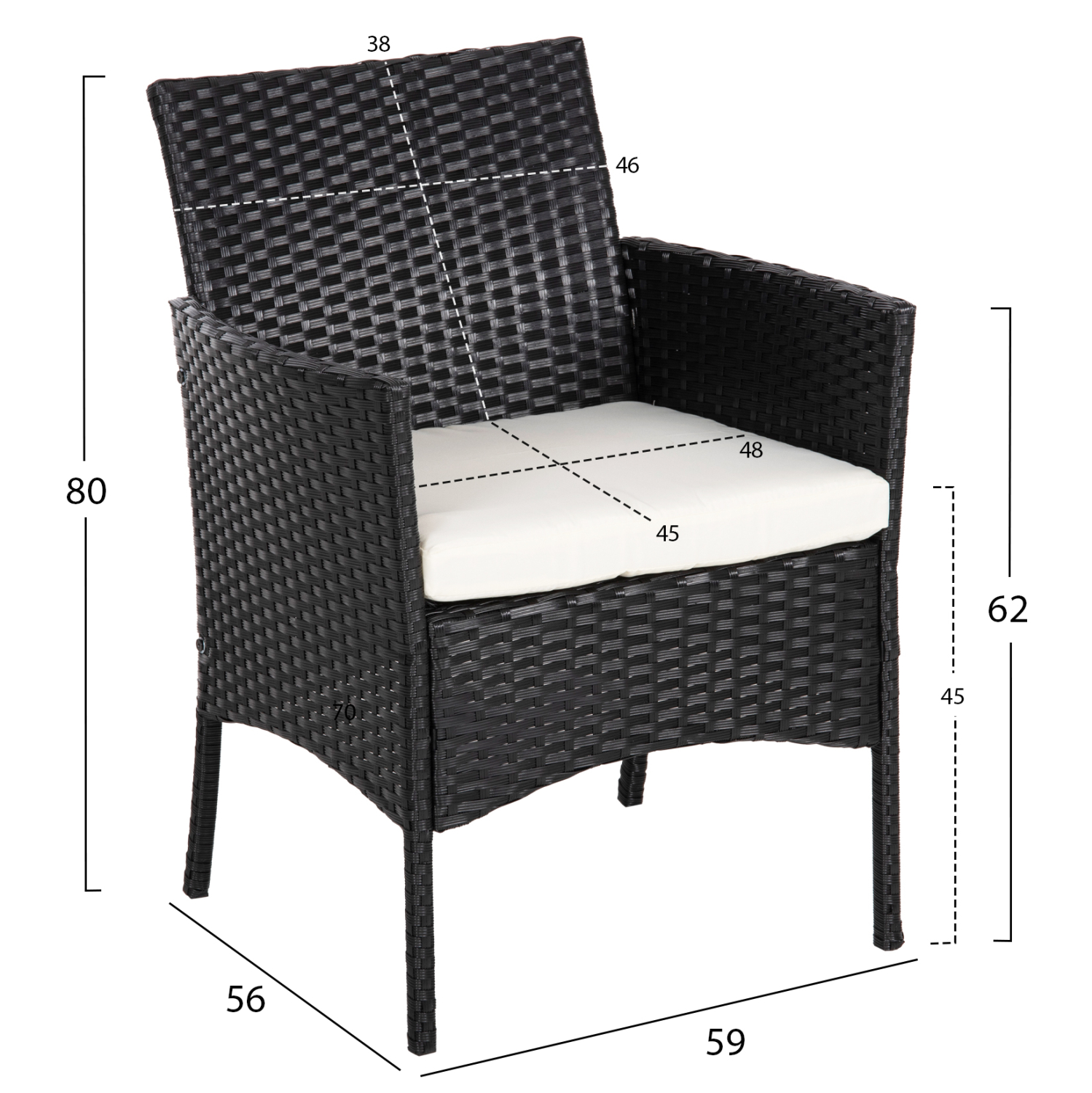 ΣΕΤ ΣΑΛΟΝΙ 4ΤΜΧ STASIA HM6089.04 ΣΥΝΘ.RATTAN ΜΑΥΡΟ-ΜΠΕΖ ΜΑΞΙΛΑΡΙΑ 2