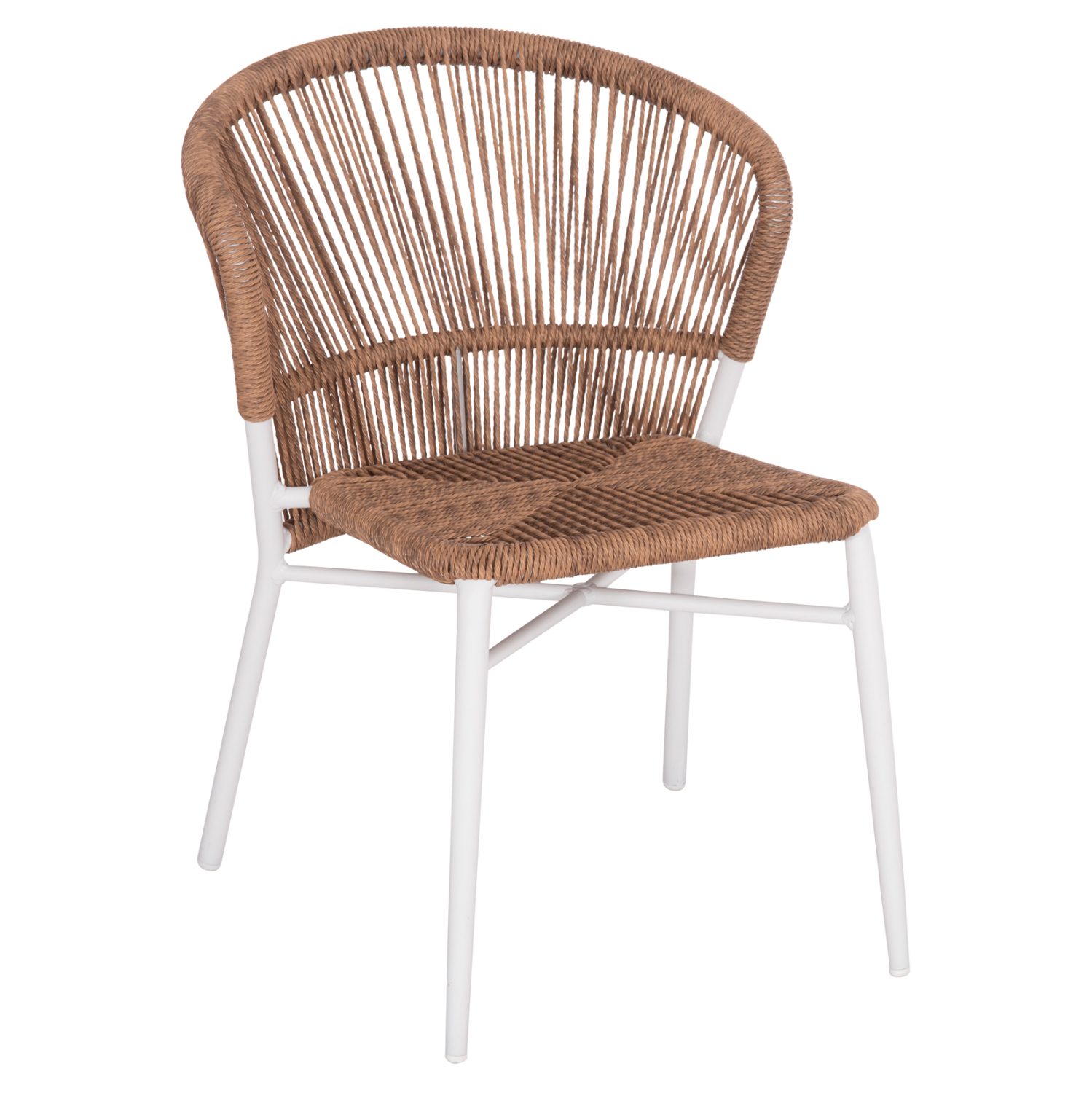 ΚΑΡΕΚΛΑ ΑΛΟΥΜΙΝΙΟΥ LYNN ΛΕΥΚΟΣ ΣΚΕΛΕΤΟΣ-P.E.RATTAN ΦΥΣΙΚΟ 57x61x79Υεκ 1