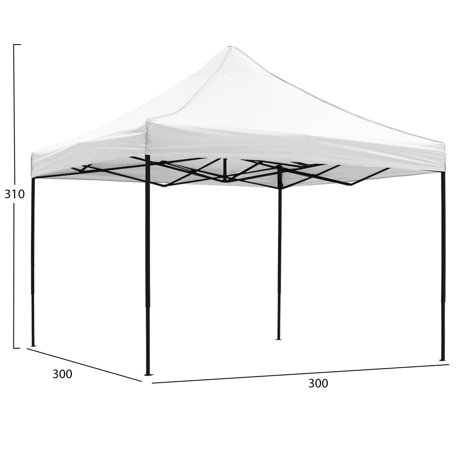 ΚΙΟΣΚΙ/GAZEBO MATTHEW ΠΤΥΣΣΟΜΕΝΟ-ΣΚΕΛΕΤΟΣ ΜΕΤΑΛ.ΜΑΥΡΟΣ-ΛΕΥΚΟ ΥΦΑΣΜΑ 3x3x3,10Yμ 2