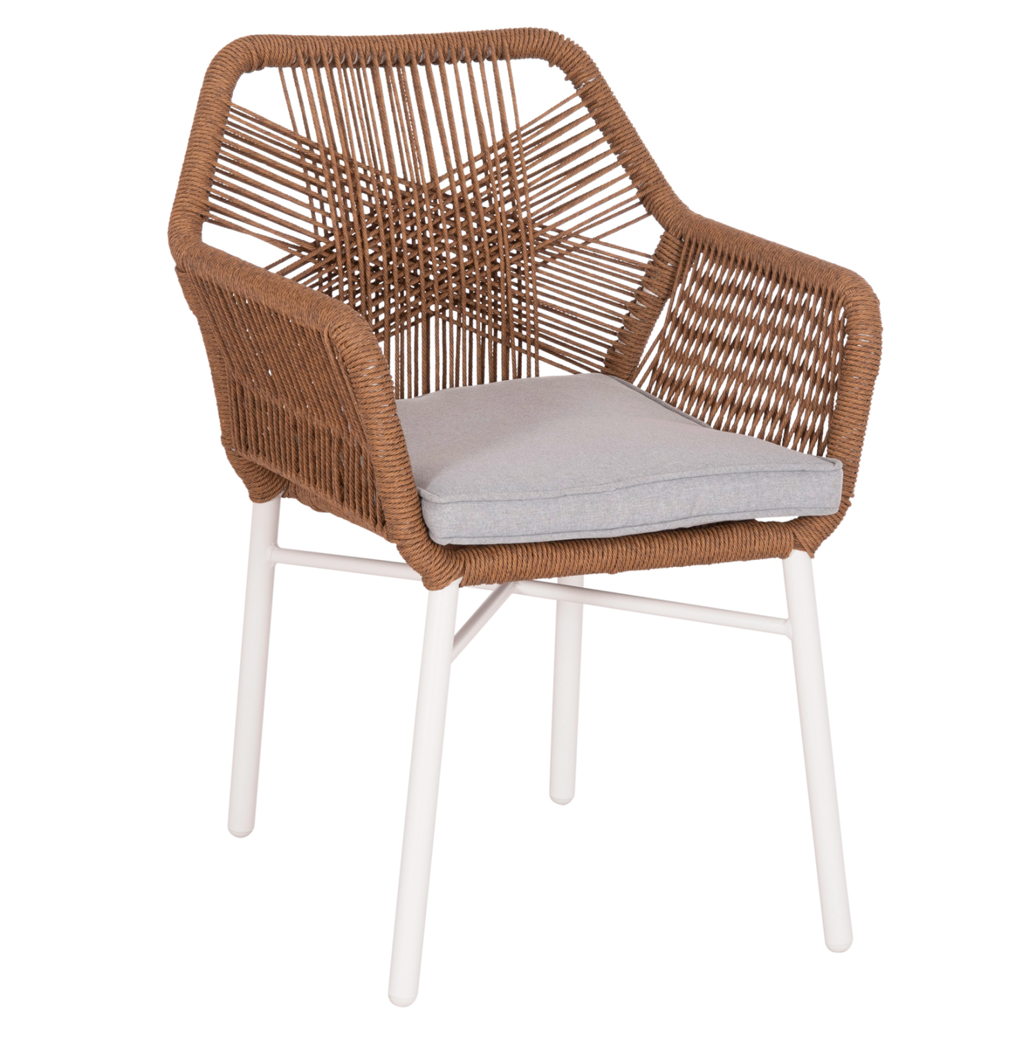 ΠΟΛΥΘΡΟΝΑ TOPIN ΑΛΟΥΜΙΝΙΟ ΛΕΥΚΟ-P.E. RATTAN ΜΠΕΖ 59x63x81Υεκ 1