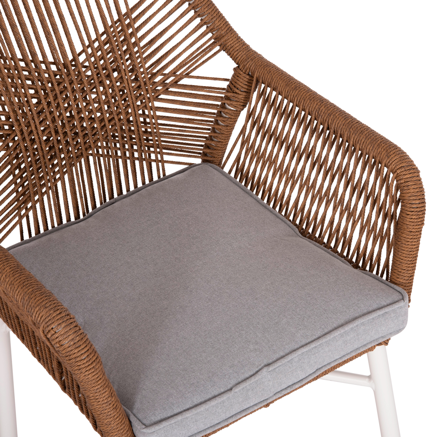 ΠΟΛΥΘΡΟΝΑ TOPIN ΑΛΟΥΜΙΝΙΟ ΛΕΥΚΟ-P.E. RATTAN ΜΠΕΖ 59x63x81Υεκ 8