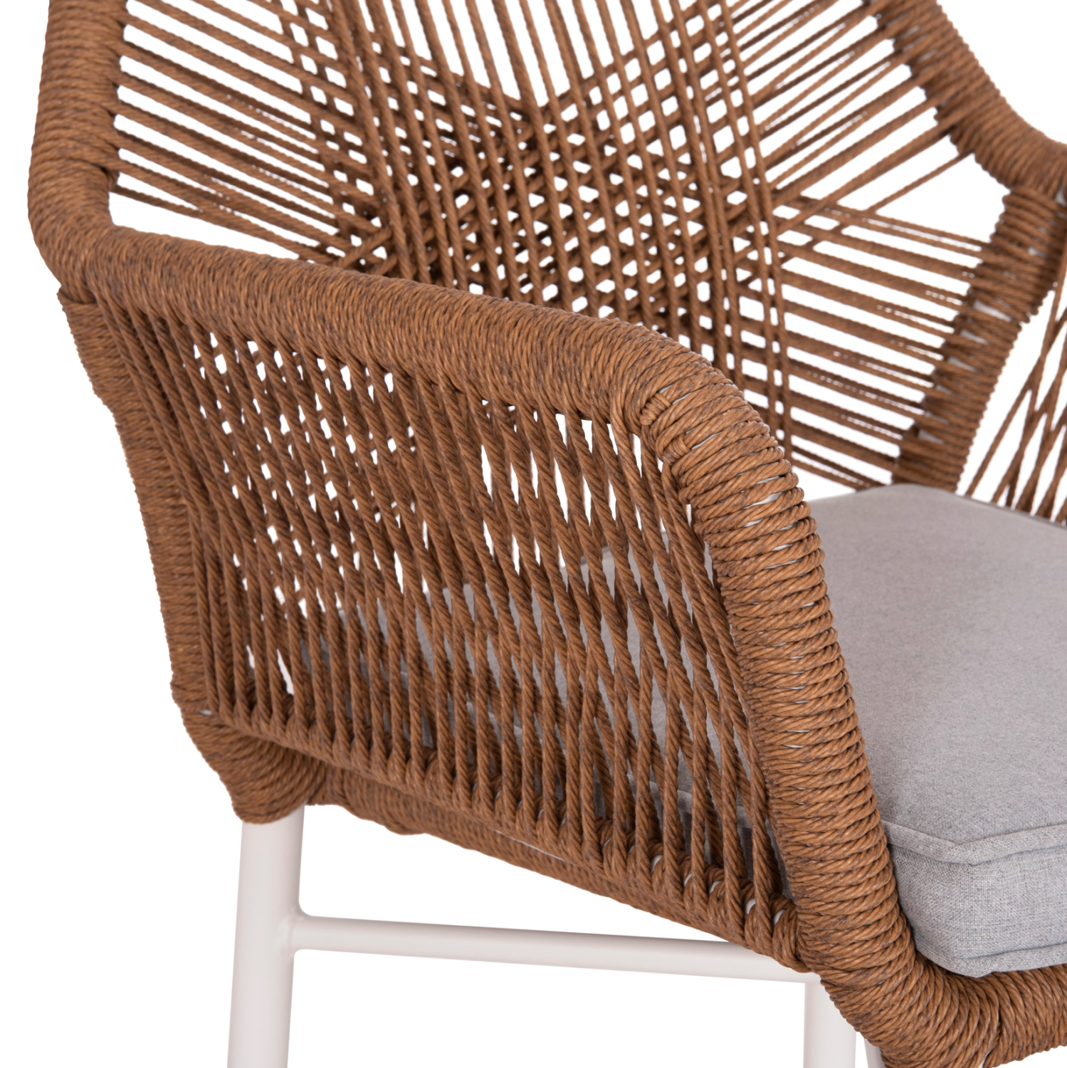ΠΟΛΥΘΡΟΝΑ TOPIN ΑΛΟΥΜΙΝΙΟ ΛΕΥΚΟ-P.E. RATTAN ΜΠΕΖ 59x63x81Υεκ 9