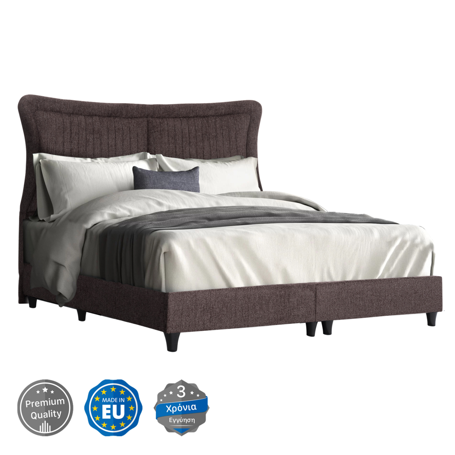 ΚΡEΒΑΤΙ ΔΙΠΛΟ NESTOR ΥΦΑΣΜΑ ΜΠΟΥΚΛΕ ΚΑΦΕ--ΓΙΑ ΣΤΡΩΜΑ 160x200εκ. 1