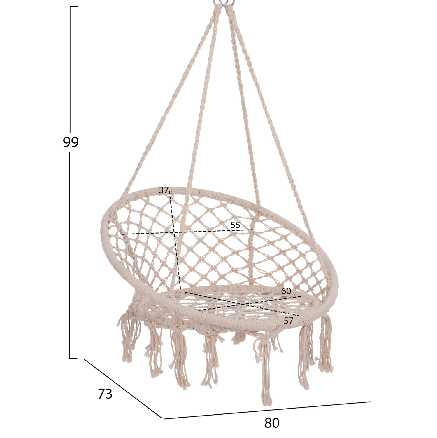 ΚΡΕΜΑΣΤΗ ΦΩΛΙΑ NEENA ΣΕ ΛΕΥΚΟ ΧΡΩΜΑ 80x73x99 εκ. 2