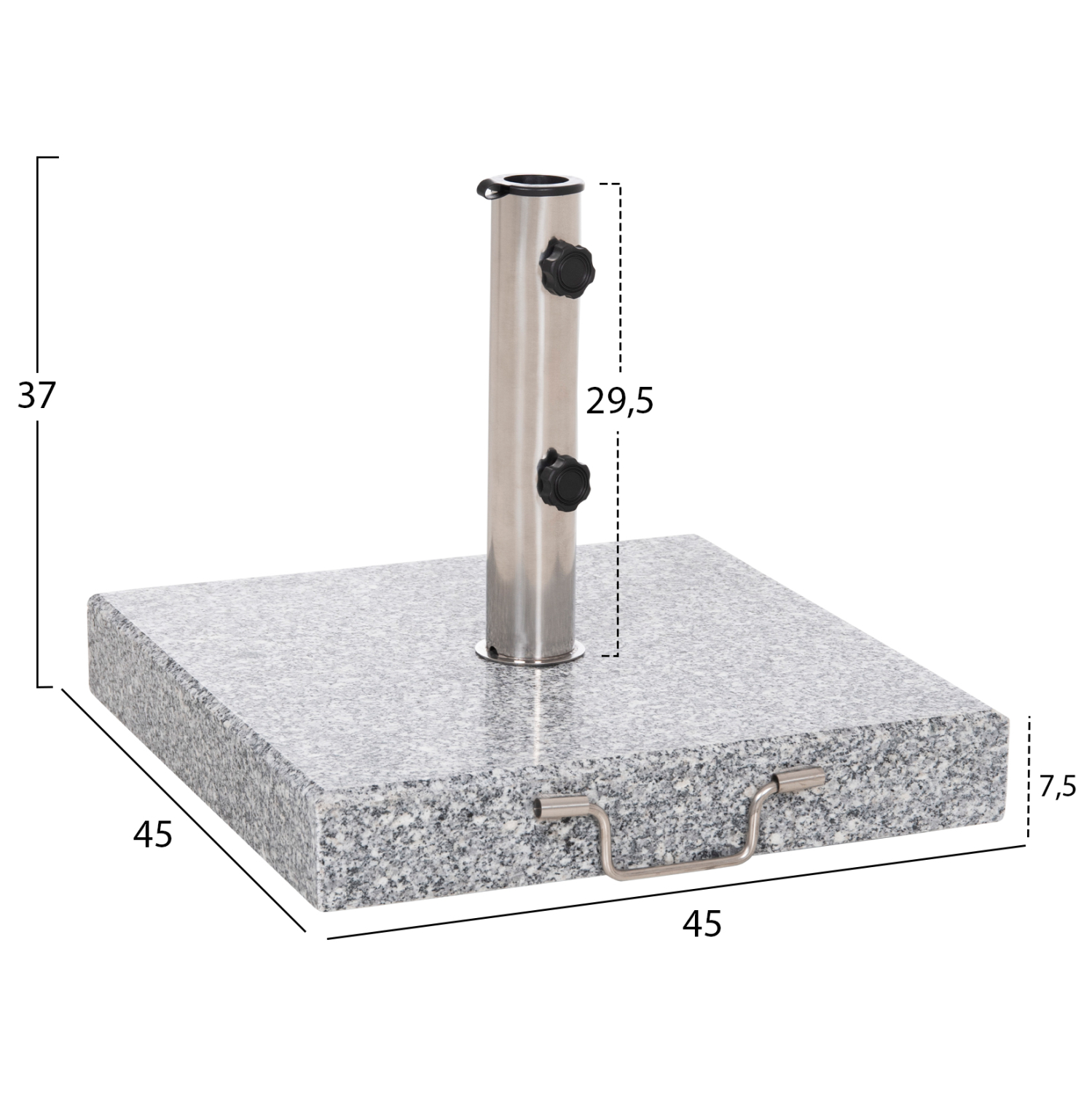 ΒΑΣΗ ΟΜΠΡΕΛΑΣ ΓΡΑΝΙΤΗ 40KG ΜΕ ΧΕΡΟΥΛΙ & ΡΟΔΕΣ --ΣΩΛΗΝΑΣ ΔΙΑΜΕΤΡΟΥ Φ48 2