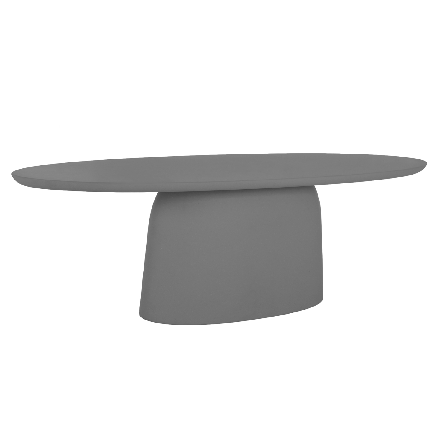 ΤΡΑΠΕΖΙ ΤΡΑΠΕΖΑΡΙΑΣ ΟΒΑΛ BRECCAN ΓΚΡΙ FIBER CEMENT 160x100x75Υεκ 1