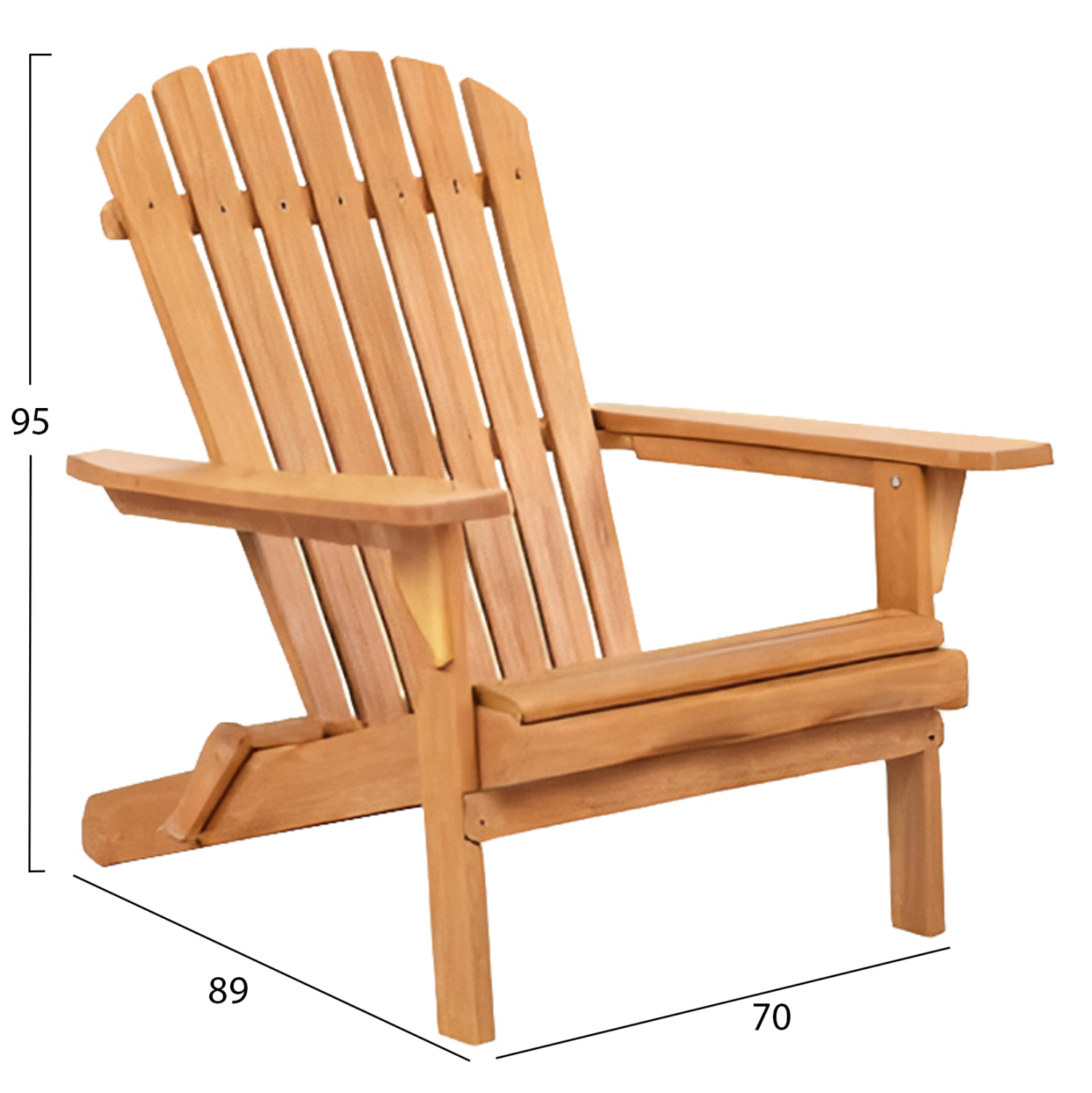 ΠΟΛΥΘΡΟΝΑ LOUNGE ΠΤΥΣΣΟΜΕΝΗ SKALL ΞΥΛΟ TEAK ΦΥΣΙΚΟ 70x89x95Υεκ. 2