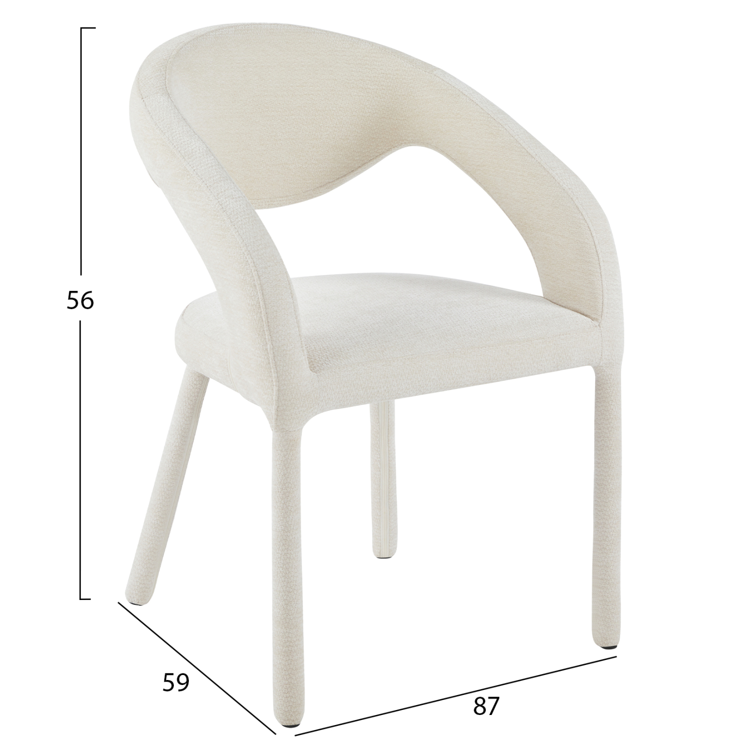 ΠΟΛΥΘΡΟΝΑ ΤΡΑΠΕΖΑΡΙΑΣ OFILIA ΕΚΡΟΥ ΥΦΑΣΜΑ 58x54,5x85,5Υεκ 3