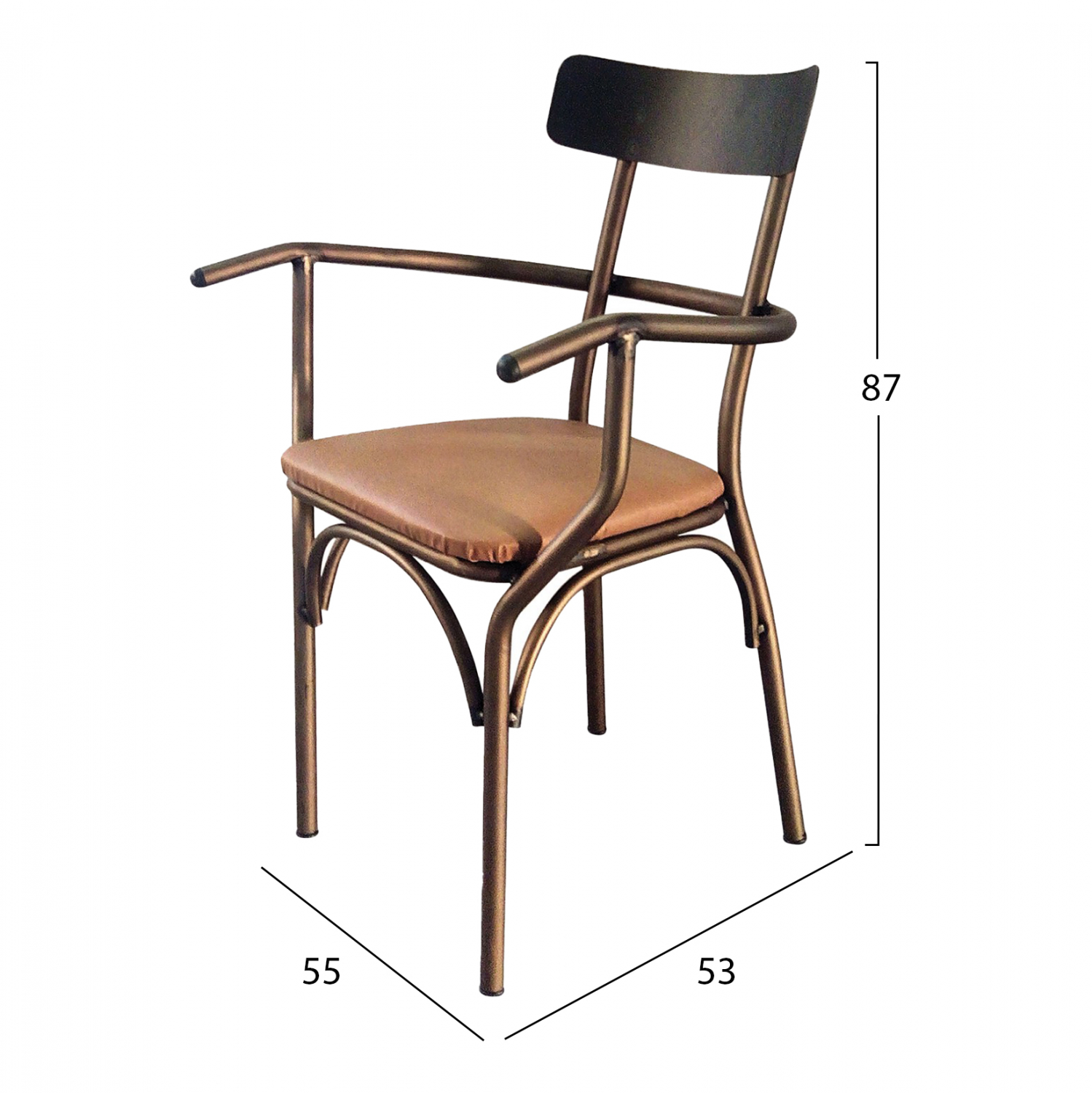ΚΑΡΕΚΛΑ ΠΟΛΥΘΡΟΝΑ CLUE ΜΕΤΑΛΛΙΚΗ ΚΑΦΕ 55X53X87Y εκ. 2
