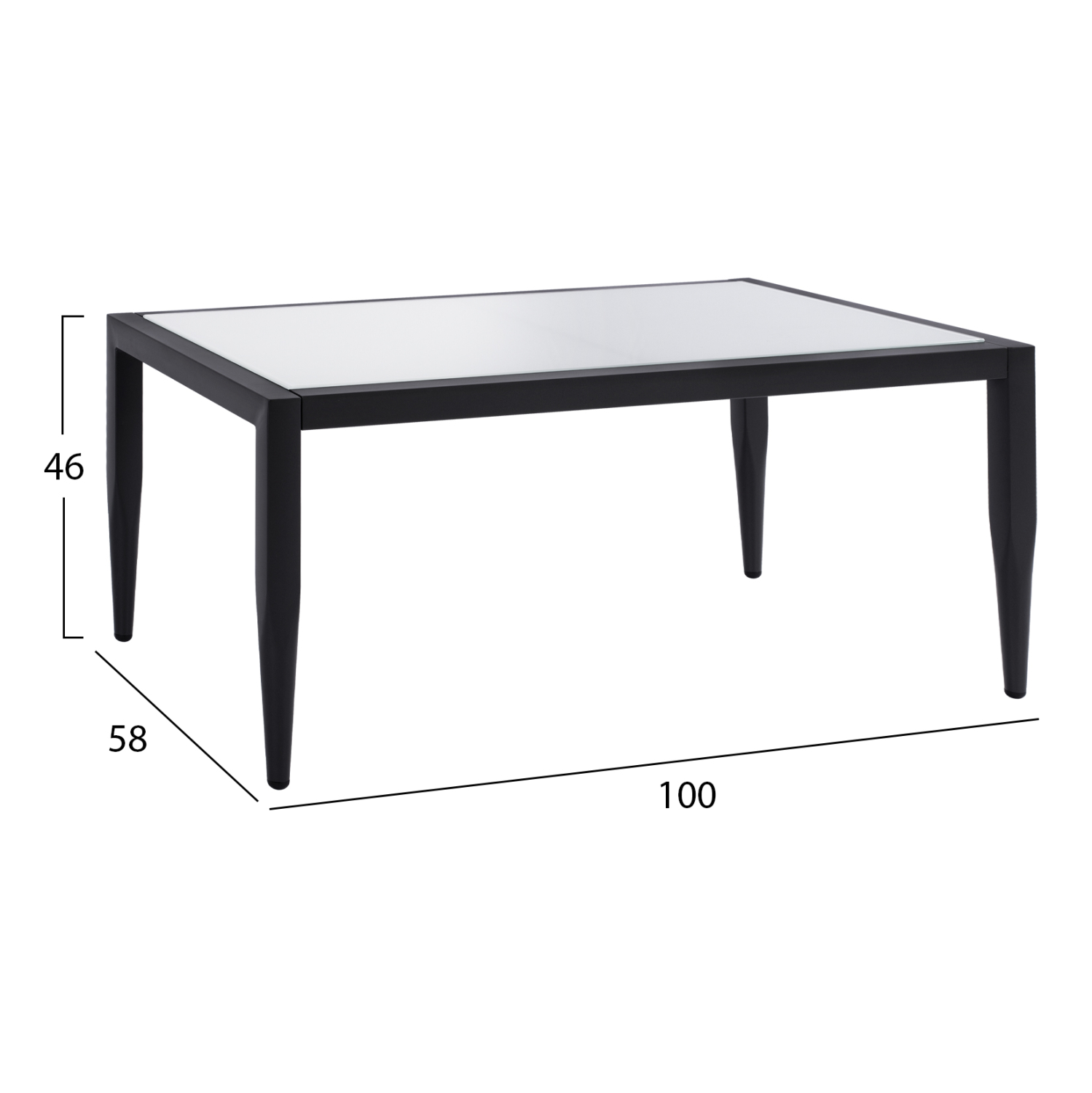 ΤΡΑΠΕΖΙ MEIR ΣΑΛΟΝΙΟΥ ΑΛΟΥΜΙΝΙΟΥ ΣΕ ΓΚΡΙ ΑΠΟΧΡΩΣΗ ΜΕ ΓΥΑΛΙ 100x58x46Υ εκ. 2