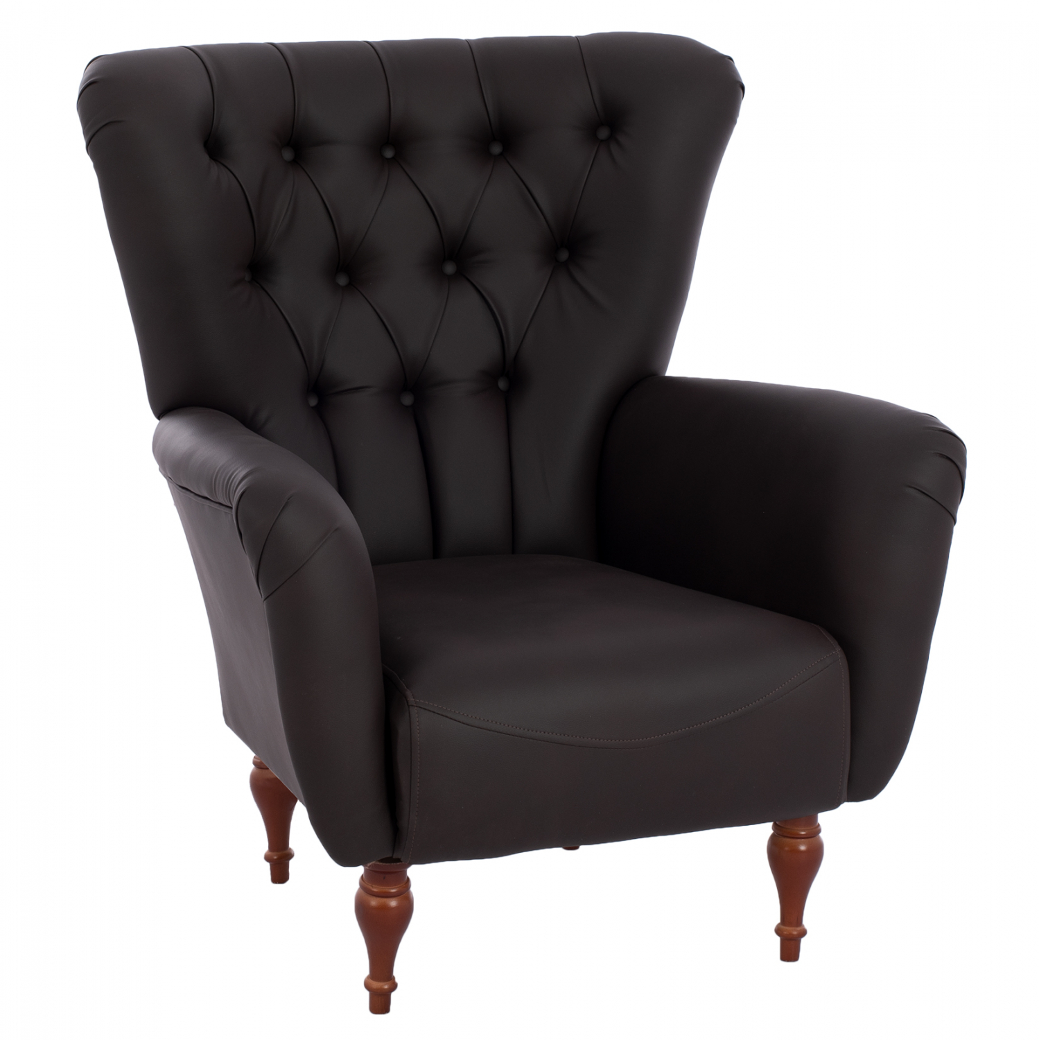ΠΟΛΥΘΡΟΝΑ ΜΠΕΡΖΕΡΑ Τ. CHESTERFIELD ΣΕ ΧΡΩΜΑ ΚΑΦΕ 87x88x100 εκ. 1
