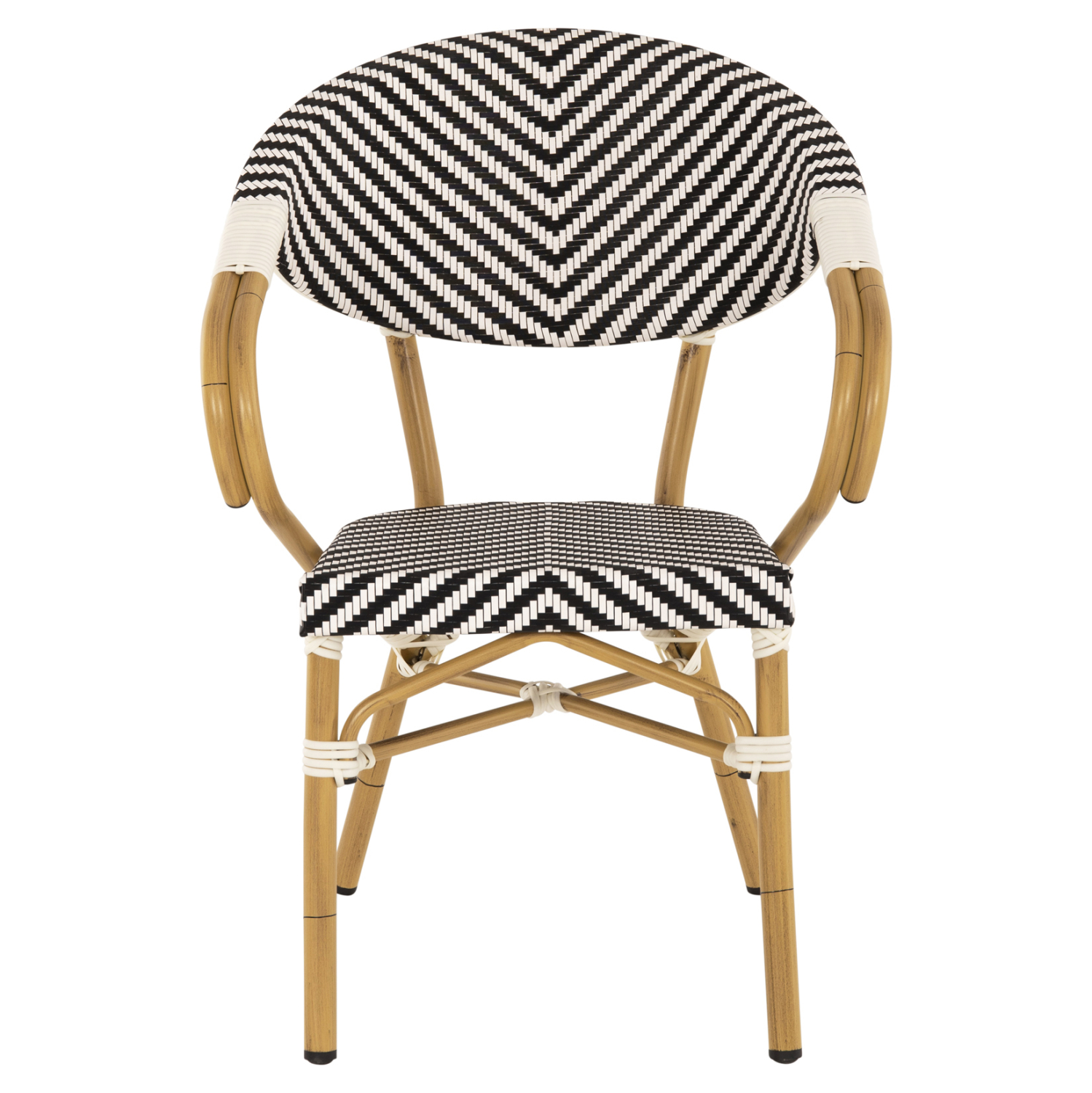 ΠΟΛΥΘΡΟΝΑ BAMBOO LOOK ΜΑΥΡΟ-ΛΕΥΚΟ 57x55x82 εκ. 3