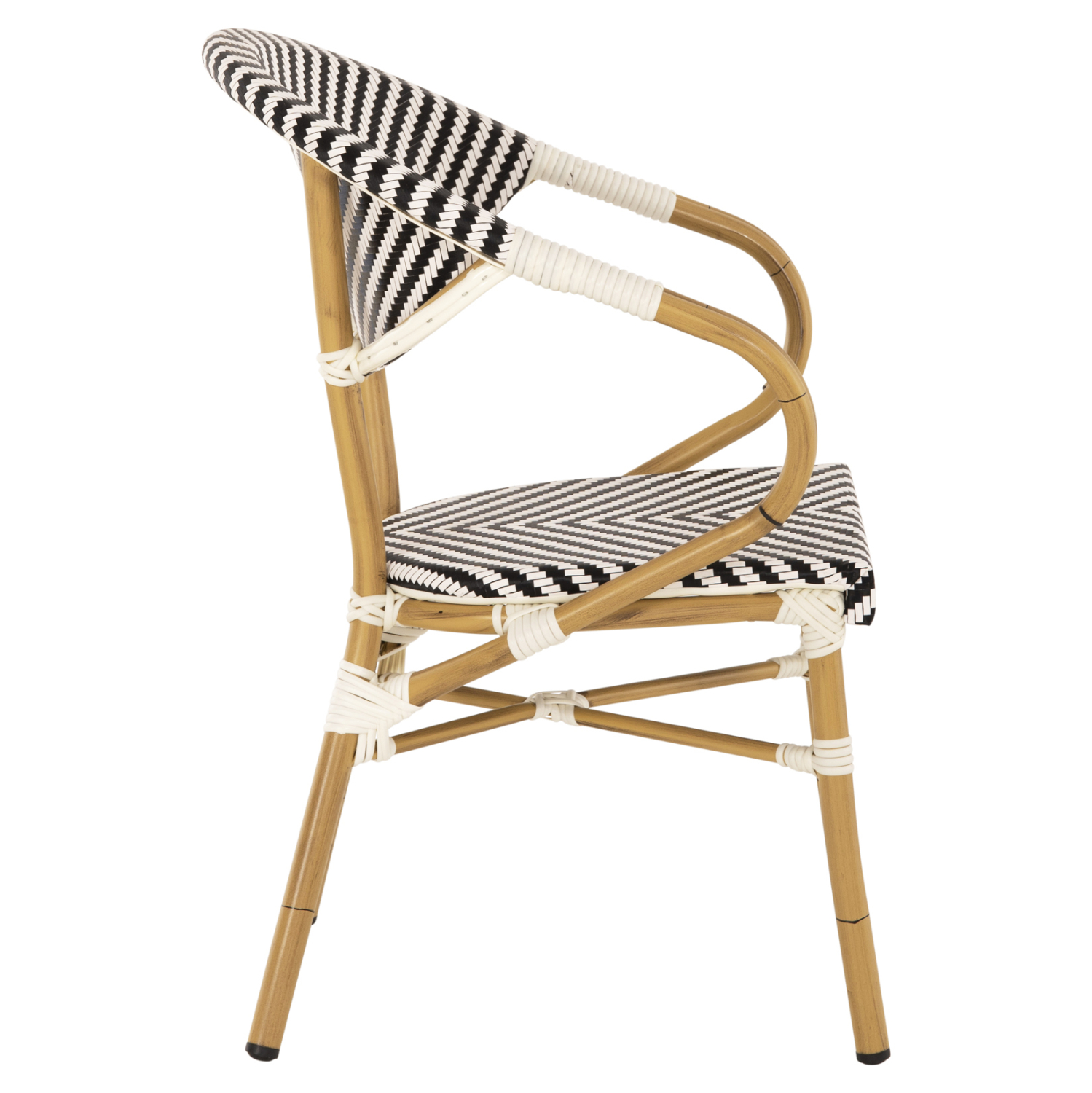 ΠΟΛΥΘΡΟΝΑ BAMBOO LOOK ΜΑΥΡΟ-ΛΕΥΚΟ 57x55x82 εκ. 4