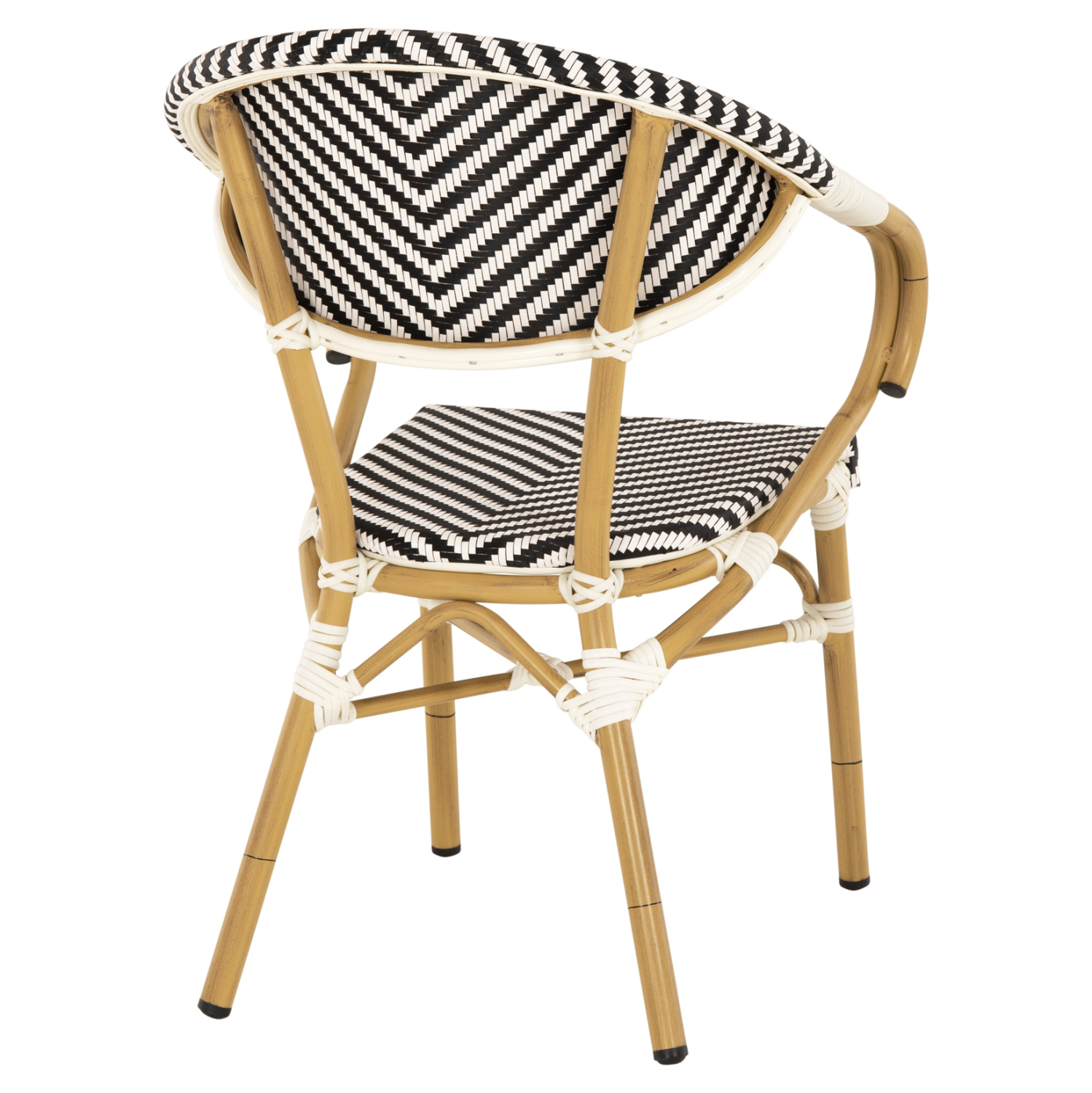 ΠΟΛΥΘΡΟΝΑ BAMBOO LOOK ΜΑΥΡΟ-ΛΕΥΚΟ 57x55x82 εκ. 5