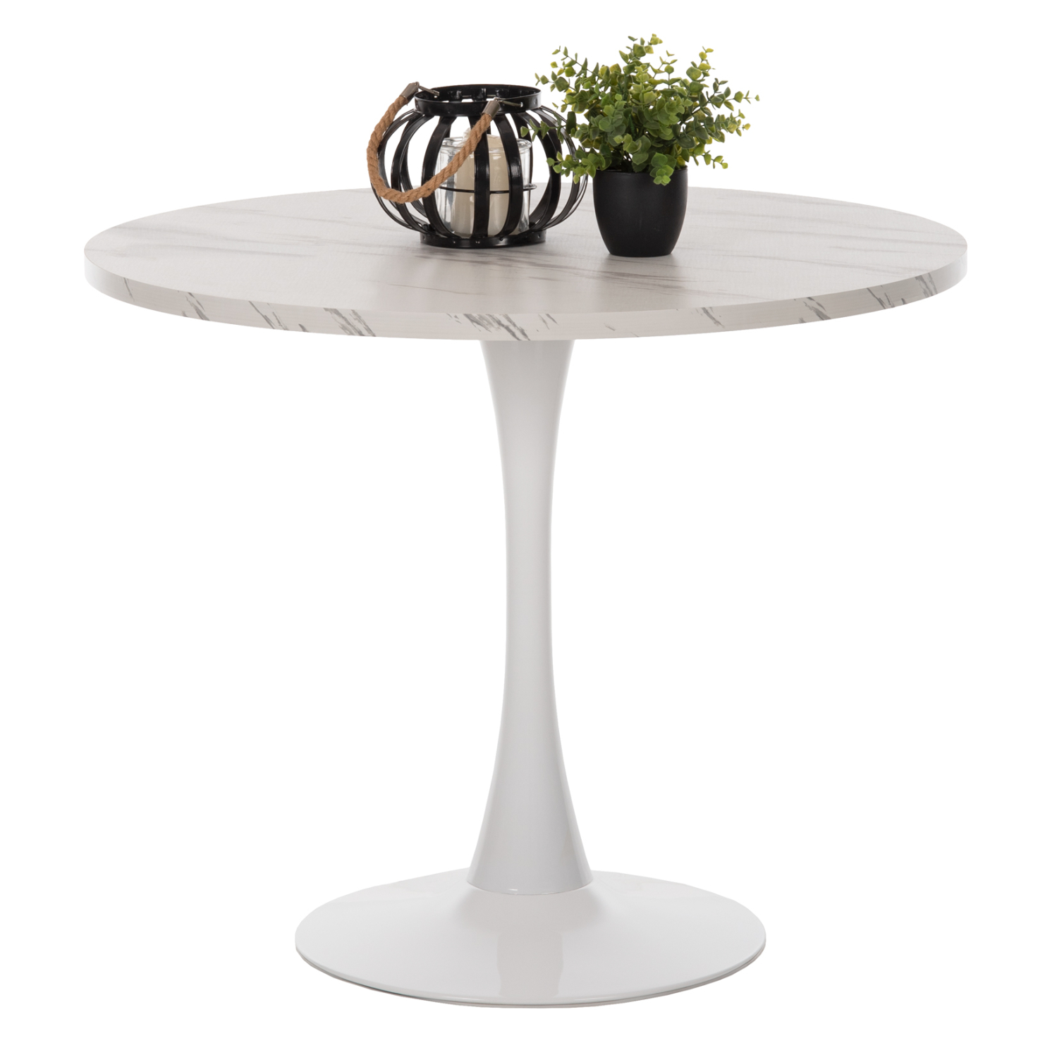 ΤΡΑΠΕΖΙ ΤΡΑΠΕΖΑΡΙΑΣ ROLLO ΣΤΡΟΓΓΥΛΟ WHITE MARBLE Φ90x74Y εκ. 1