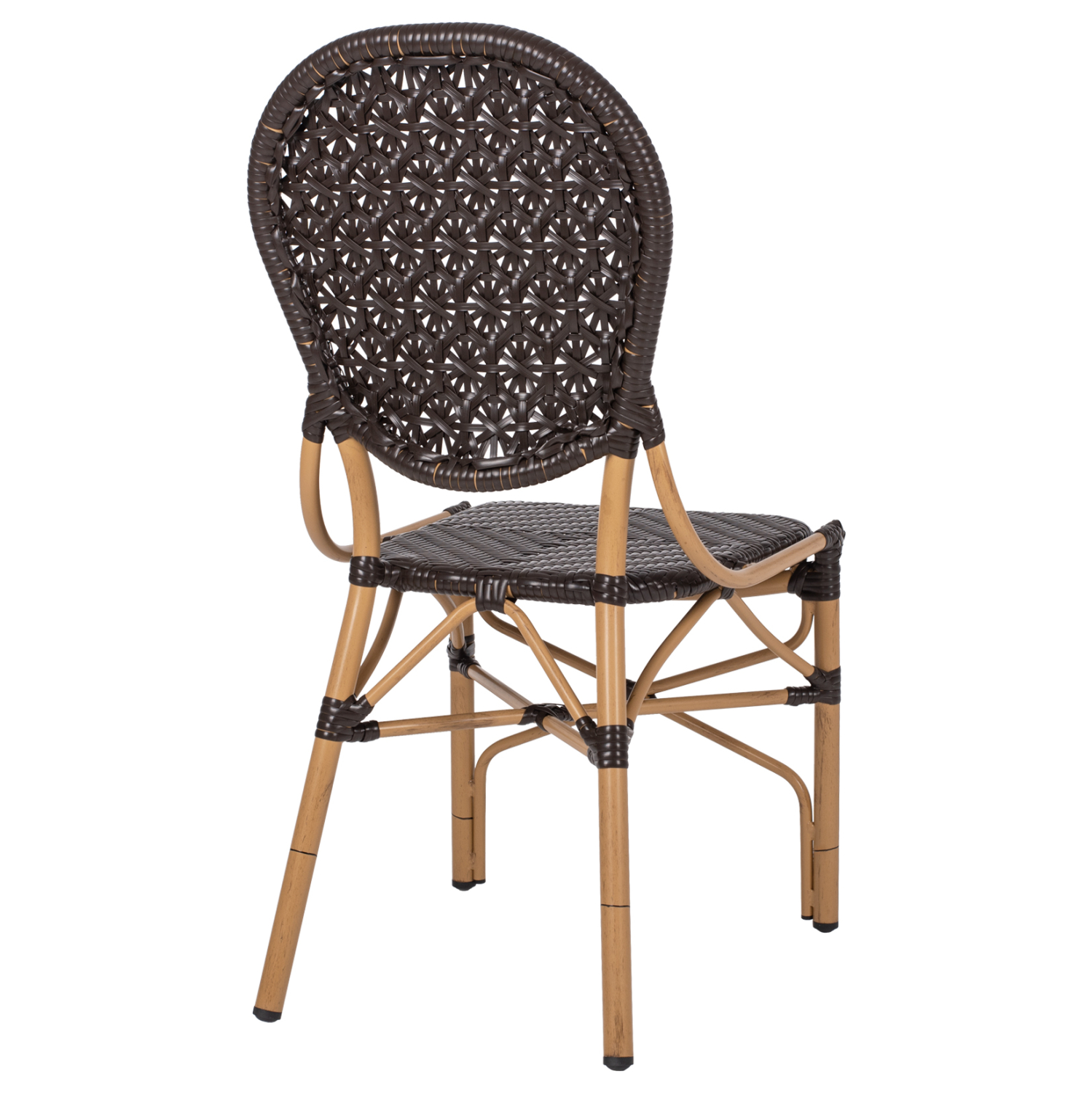 ΚΑΡΕΚΛΑ ΑΛΟΥΜΙΝΙΟΥ BAMBOO LOOK ΜΕ ΚΑΦΕ PE RATTAN 47x58x95Yεκ. 5