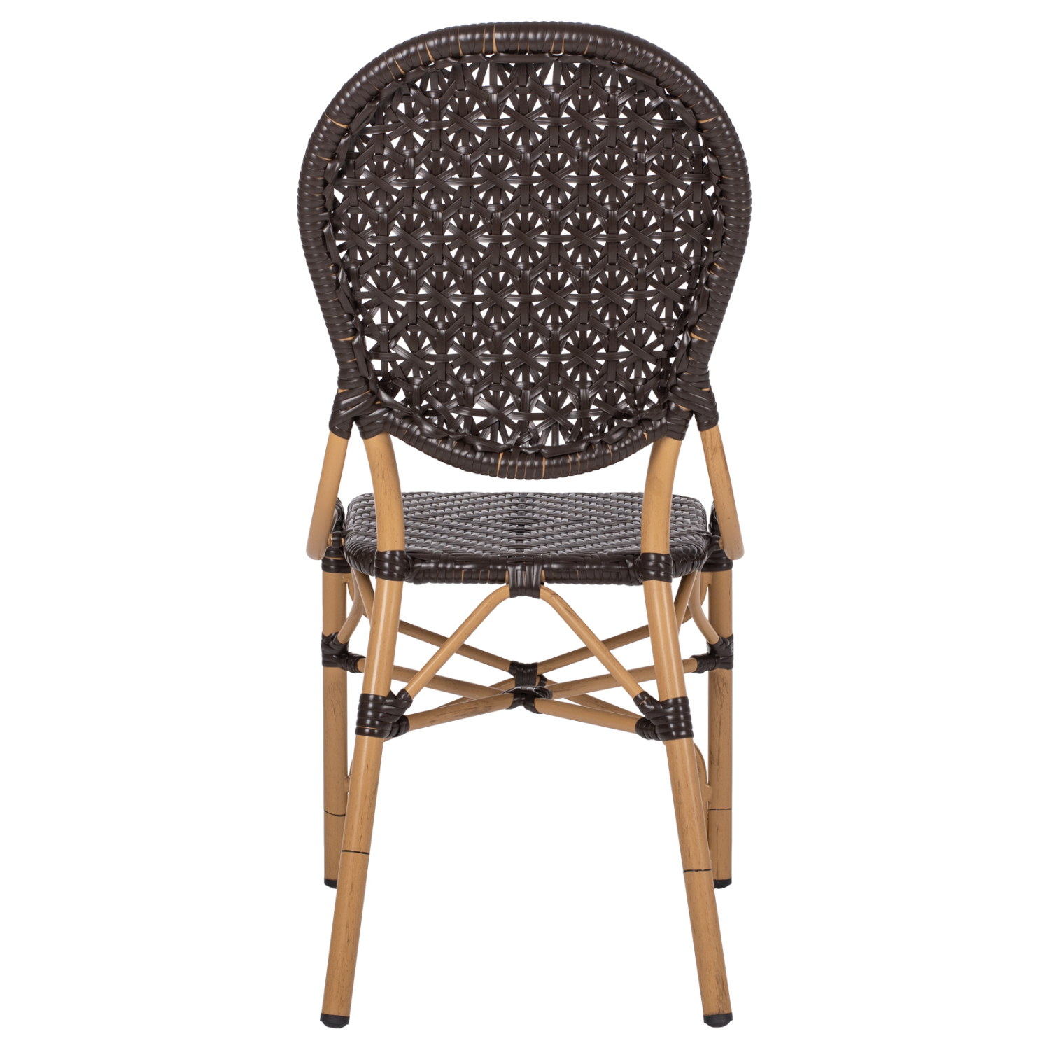 ΚΑΡΕΚΛΑ ΑΛΟΥΜΙΝΙΟΥ BAMBOO LOOK ΜΕ ΚΑΦΕ PE RATTAN 47x58x95Yεκ. 6