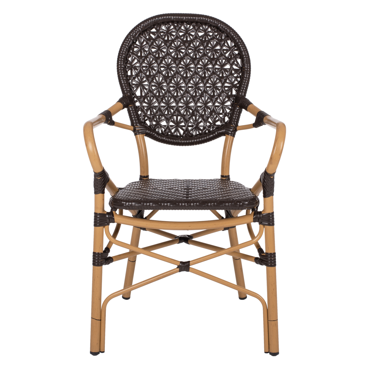 ΠΟΛΥΘΡΟΝΑ ΑΛΟΥΜΙΝΙΟΥ BAMBOO LOOK ΚΑΦΕ ΚΑΙ ΚΑΦΕ PE RATTAN 56x62x95Yεκ. 3