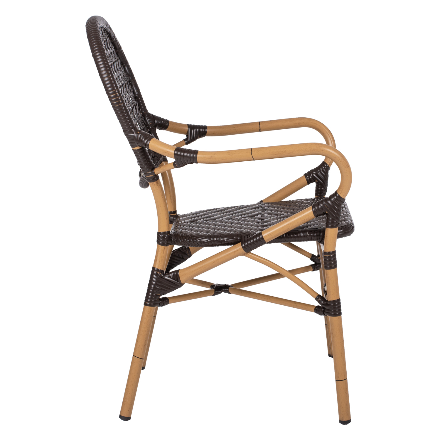ΠΟΛΥΘΡΟΝΑ ΑΛΟΥΜΙΝΙΟΥ BAMBOO LOOK ΚΑΦΕ ΚΑΙ ΚΑΦΕ PE RATTAN 56x62x95Yεκ. 4