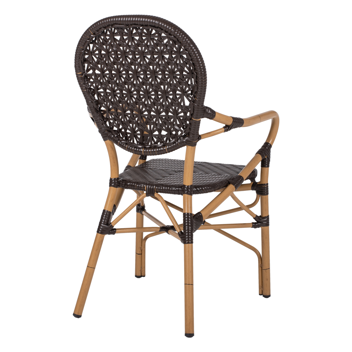 ΠΟΛΥΘΡΟΝΑ ΑΛΟΥΜΙΝΙΟΥ BAMBOO LOOK ΚΑΦΕ ΚΑΙ ΚΑΦΕ PE RATTAN 56x62x95Yεκ. 5