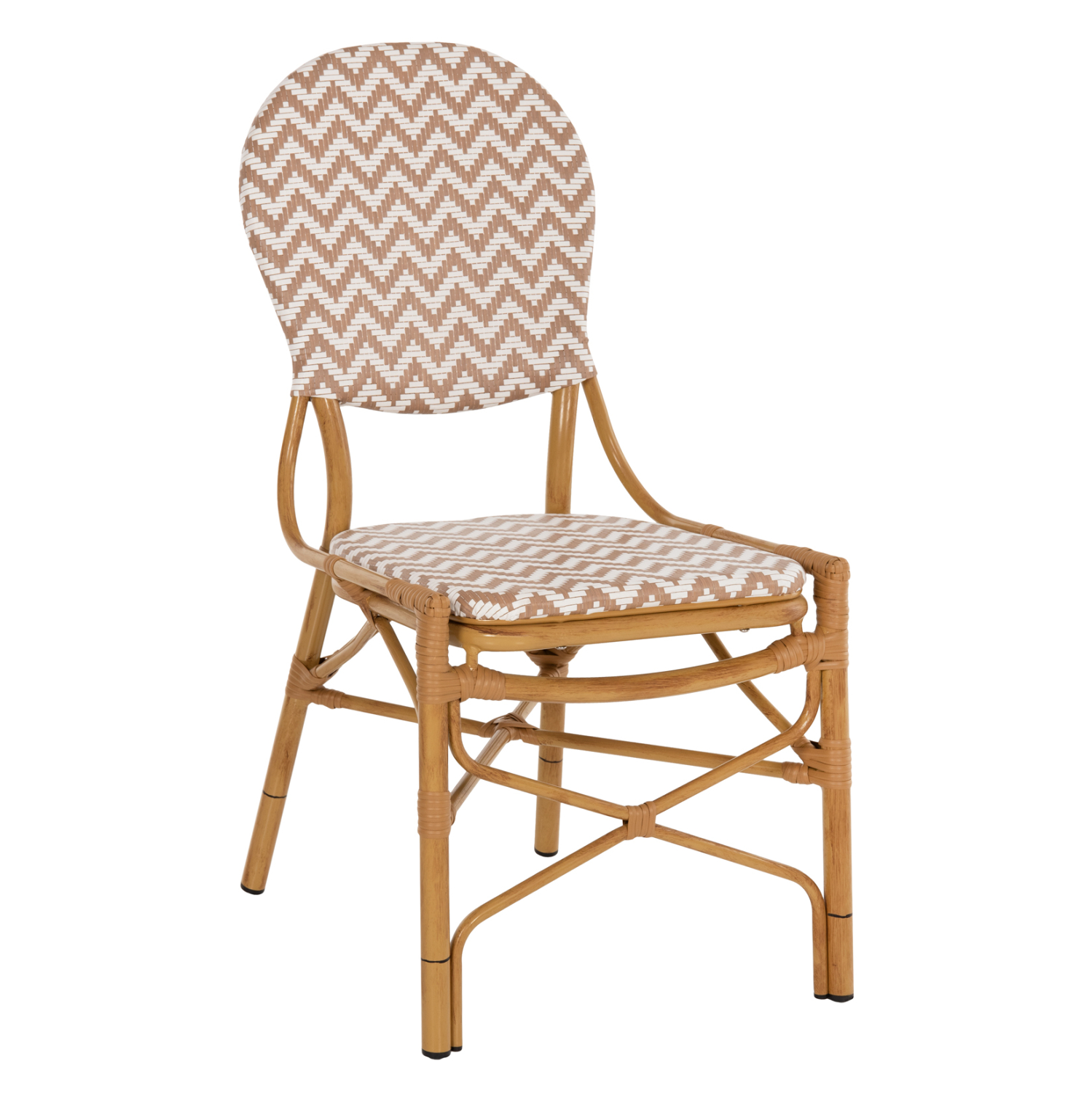 ΚΑΡΕΚΛΑ ΑΛΟΥΜΙΝΙΟΥ BAMBOO LOOK ΦΥΣΙΚΟ - ΛΕΥΚΟ 46x56x95Yεκ. 1