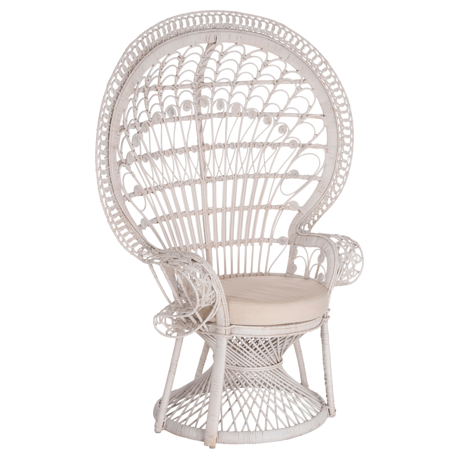 ΠΟΛΥΘΡΟΝΑ ROYAL PEACOCK HM9342.02 RATTAN ΣΕ ΛΕΥΚΟ-ΜΑΞΙΛΑΡΙ ΛΕΥΚΟ 114x72x150Yεκ. 1
