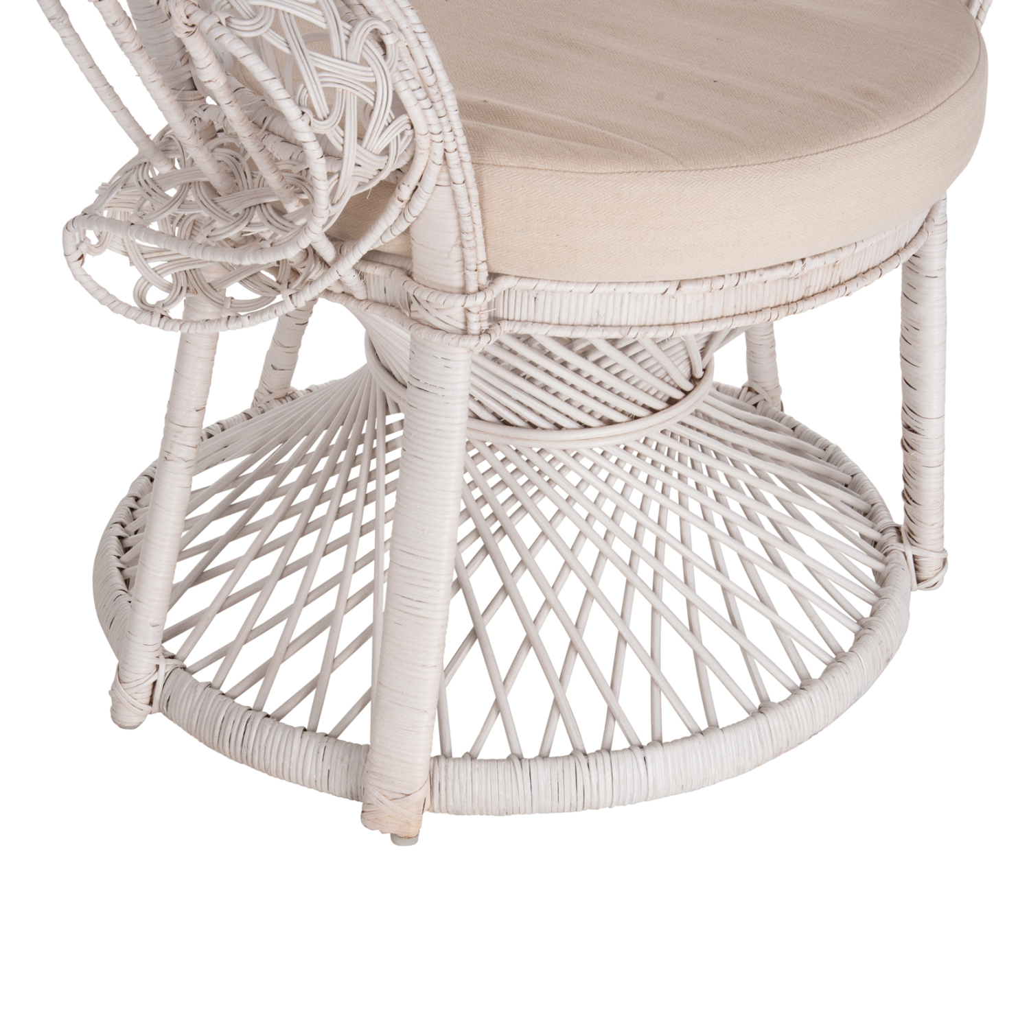 ΠΟΛΥΘΡΟΝΑ ROYAL PEACOCK HM9342.02 RATTAN ΣΕ ΛΕΥΚΟ-ΜΑΞΙΛΑΡΙ ΛΕΥΚΟ 114x72x150Yεκ. 7