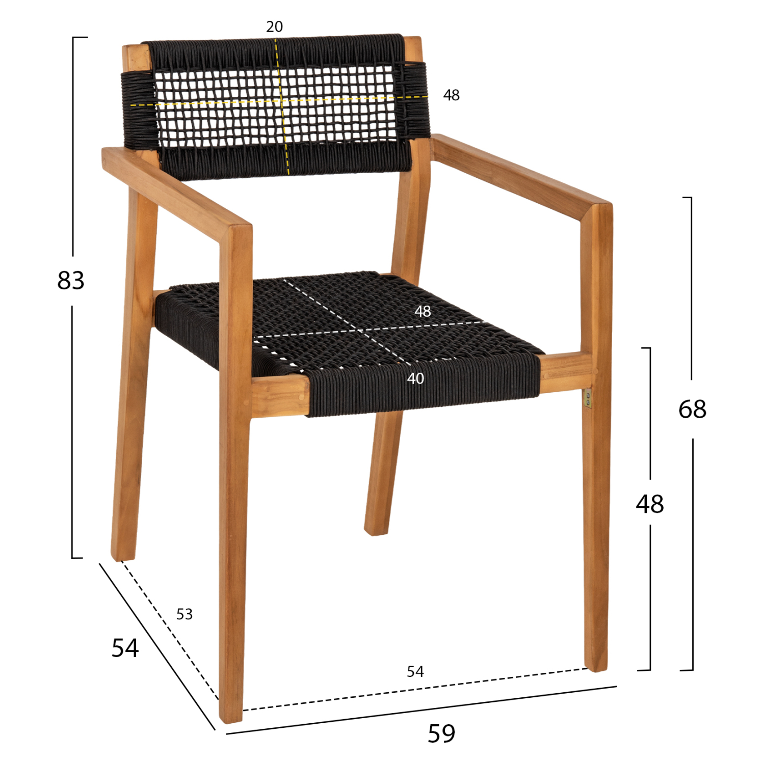 ΠΟΛΥΘΡΟΝΑ CHARLOTTE ΞΥΛΟ TEAK ΦΥΣΙΚΟ & ΜΑΥΡΟ ΣΧΟΙΝΙ 59x54x83Y εκ. 2