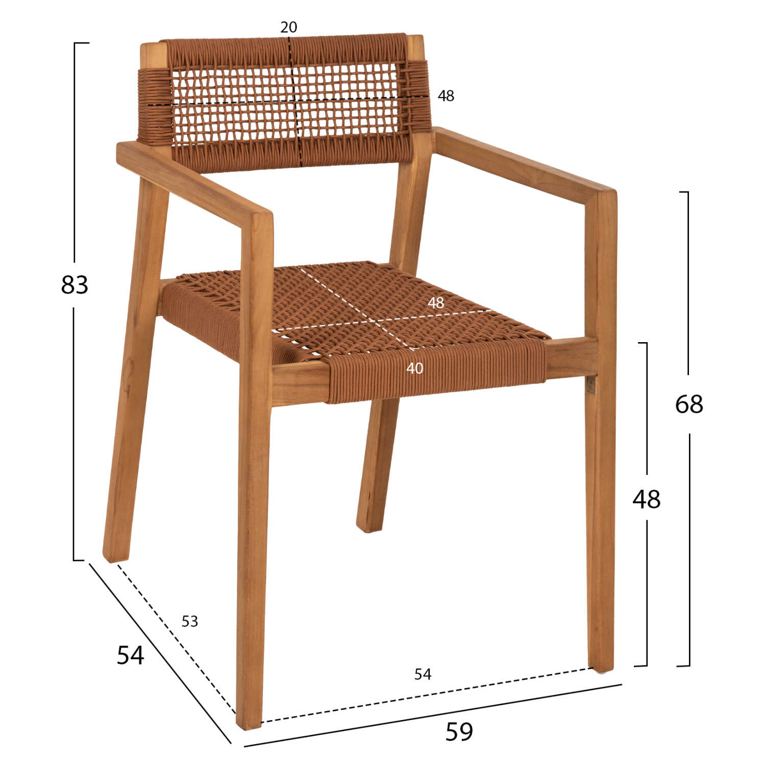 ΠΟΛΥΘΡΟΝΑ CHARLOTTE ΞΥΛΟ TEAK ΦΥΣΙΚΟ & ΚΑΦΕ ΣΧΟΙΝΙ 59x54x83Y εκ. 2