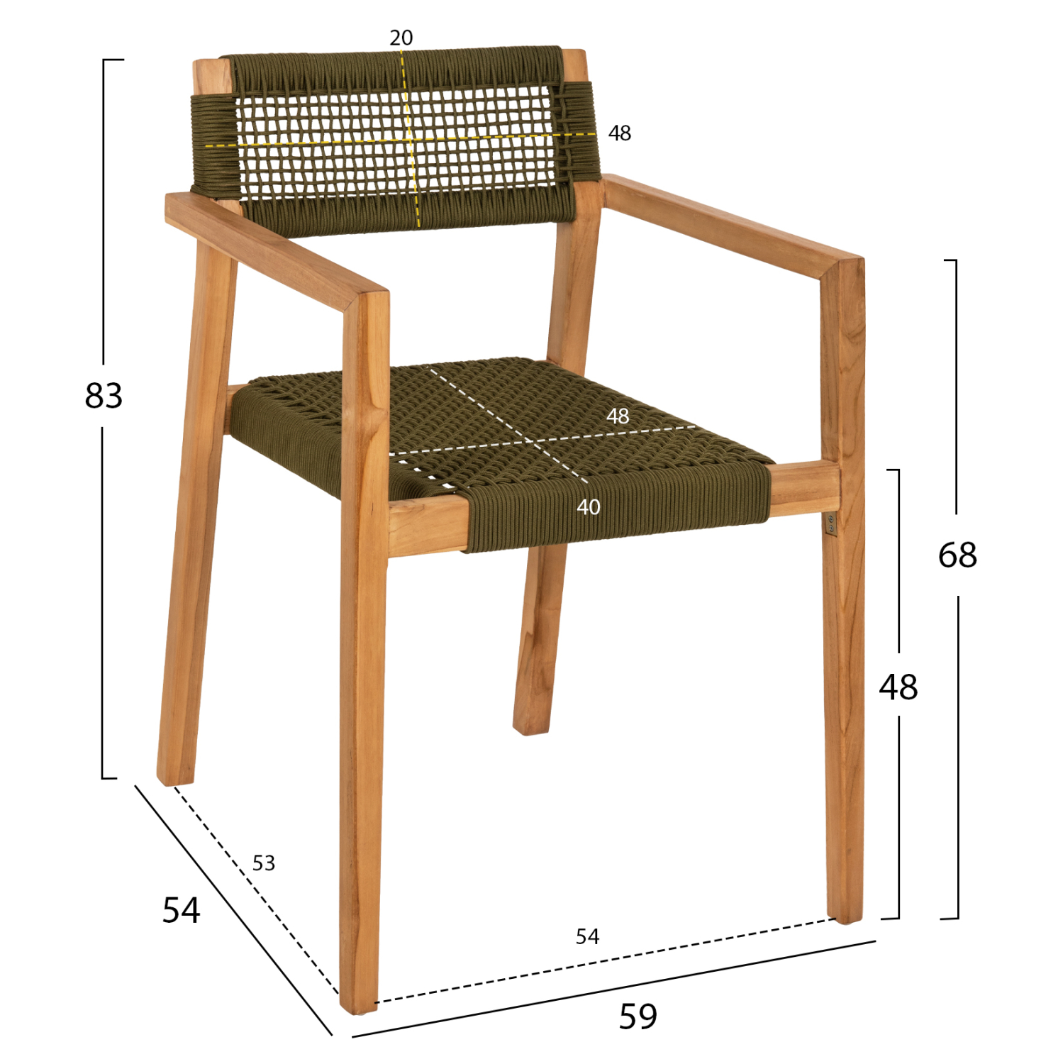 ΠΟΛΥΘΡΟΝΑ CHARLOTTE ΞΥΛΟ TEAK ΦΥΣΙΚΟ & ΠΡΑΣΙΝΟ ΣΧΟΙΝΙ 59x54x83Y εκ. 2