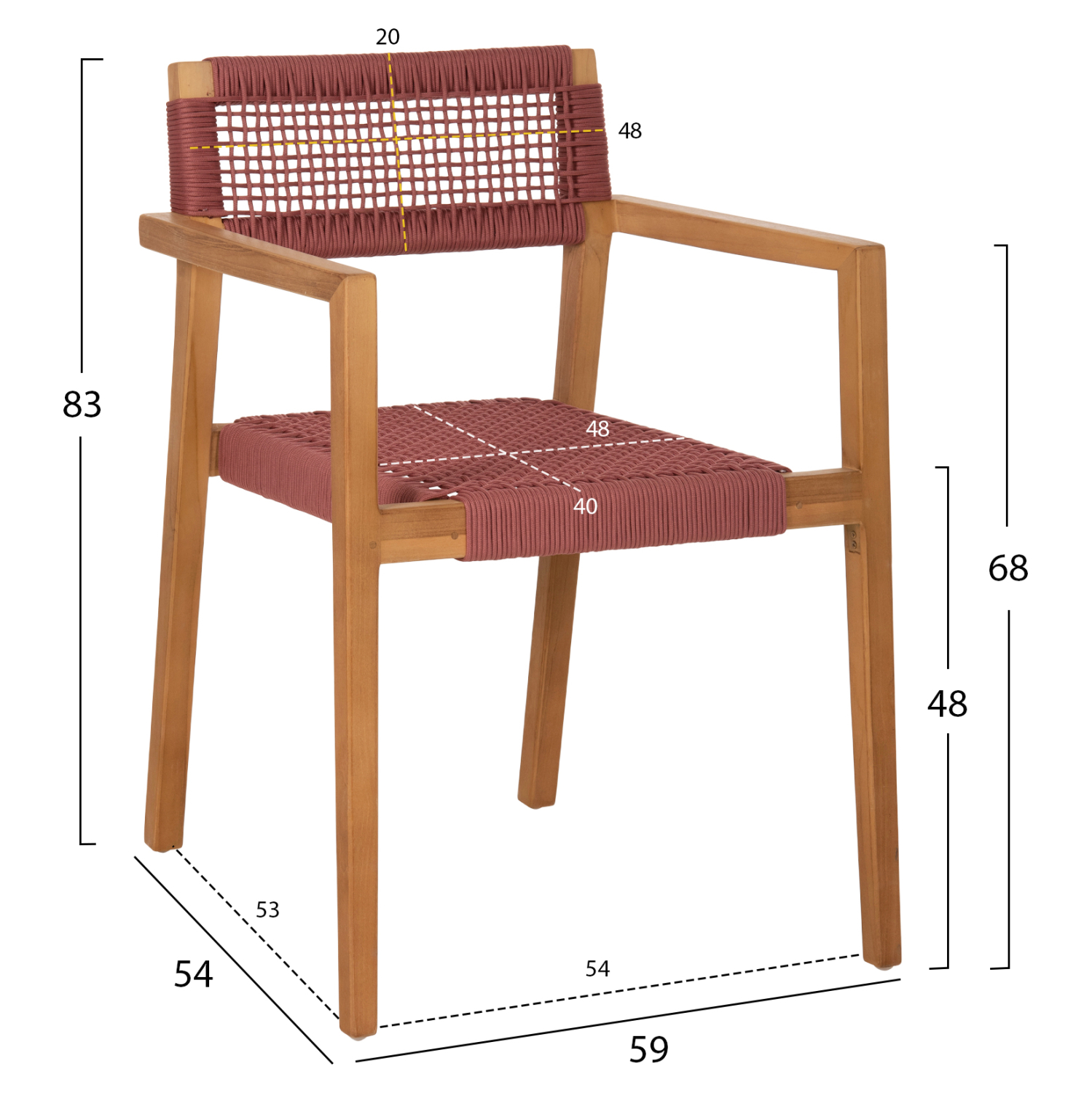 ΠΟΛΥΘΡΟΝΑ CHARLOTTE ΞΥΛΟ TEAK ΦΥΣΙΚΟ & ΡΟΖ ΣΧΟΙΝΙ 59x54x83Y εκ. 2
