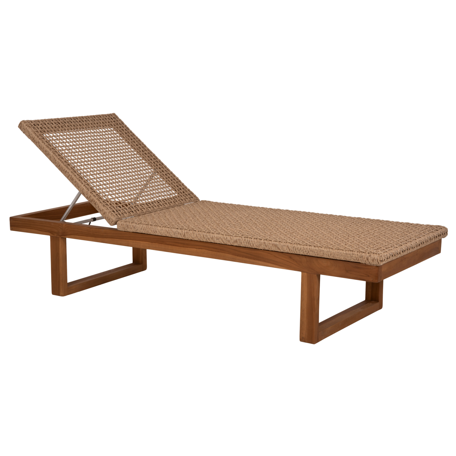 ΞΑΠΛΩΣΤΡΑ PATRON TEAK ΞΥΛΟ ΚΑΙ ΣΧΟΙΝΙ VIRO ΣΕ ΠΛΕΞΗ WICKER 191x65x86Yεκ. 1